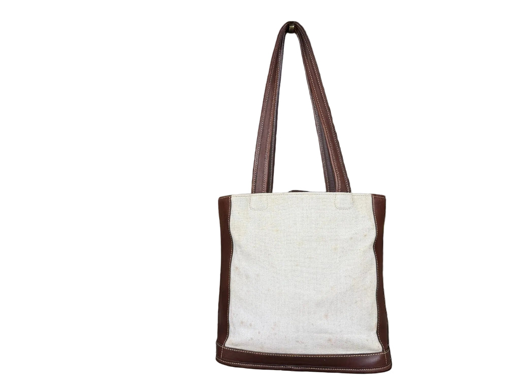 Coach Bleecker Canvas Tote with Brown Leather Trim (J9D-6122 Made in United States)