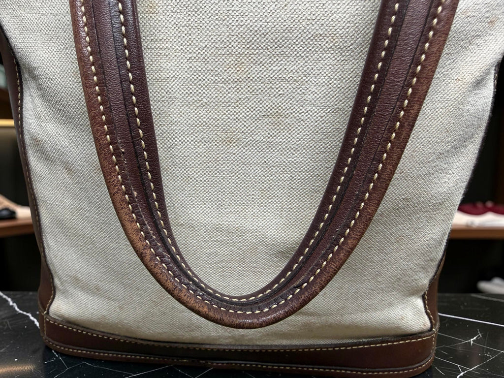 Coach Bleecker Canvas Tote with Brown Leather Trim (J9D-6122 Made in United States)