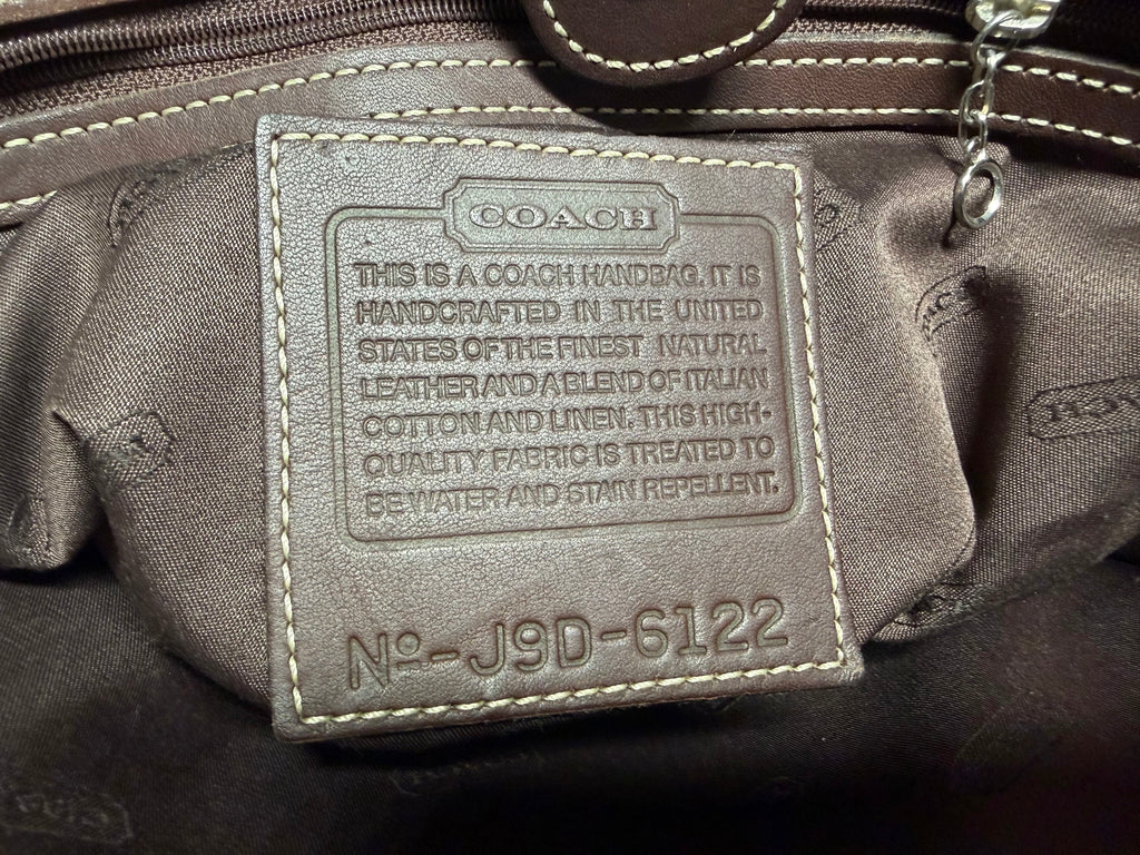 Coach Bleecker Canvas Tote with Brown Leather Trim (J9D-6122 Made in United States)