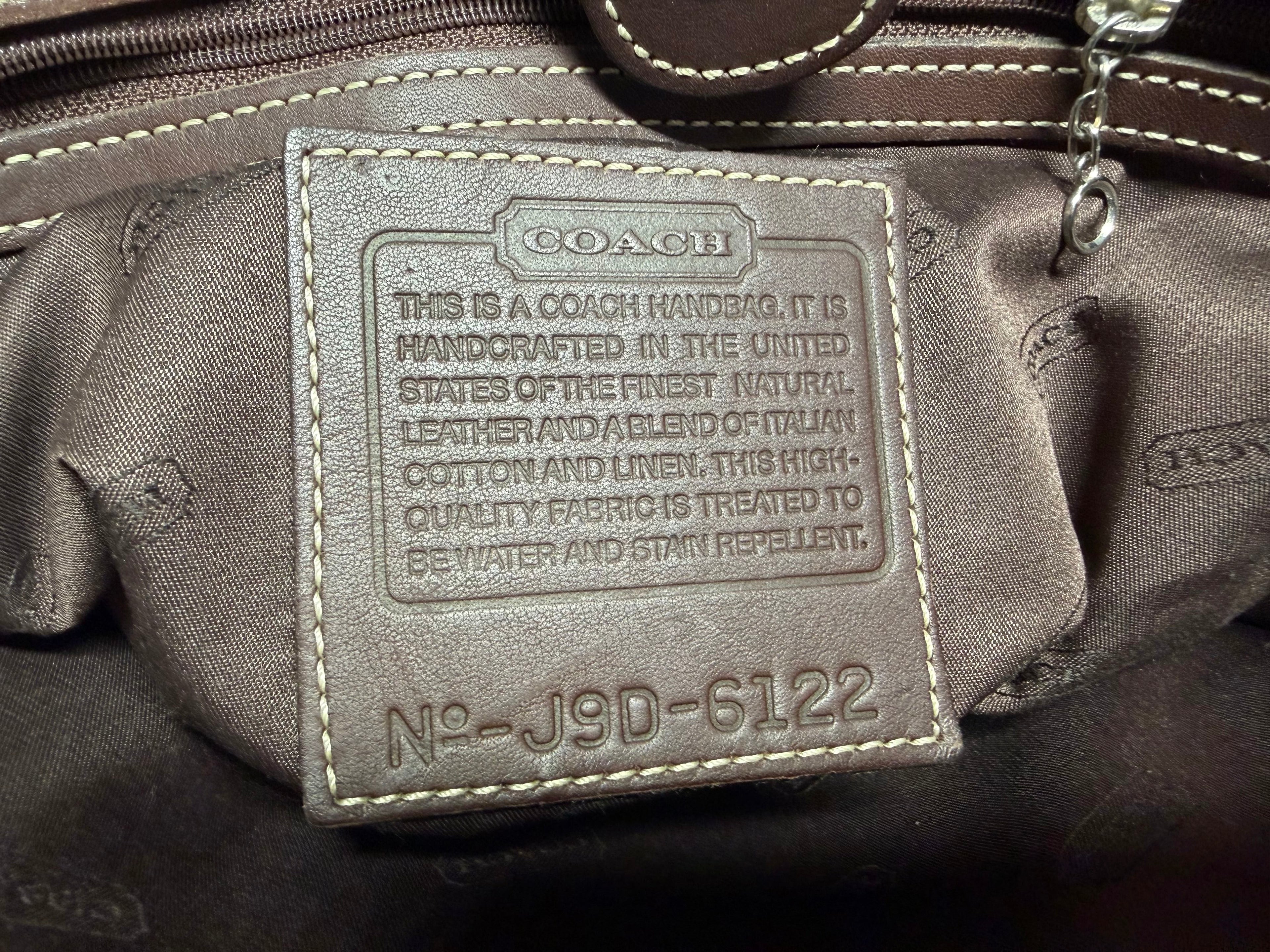 Coach Bleecker Canvas Tote with Brown Leather Trim (J9D-6122 Made in United States)