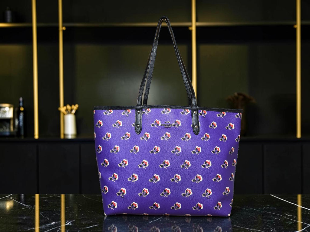 Coach Reversible City Tote (Bramble Rose Print/Black)