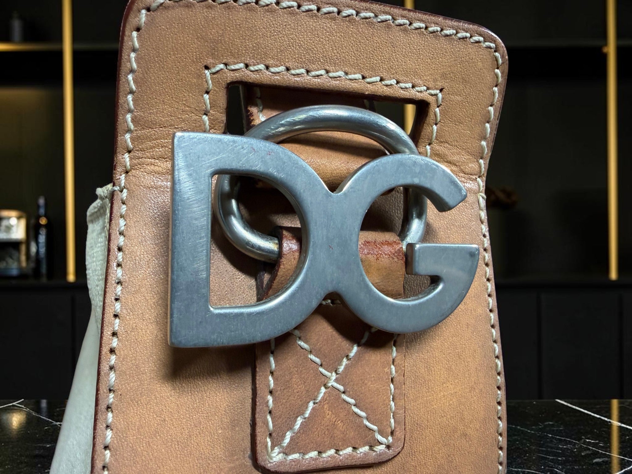 Vintage Dolce & Gabbana Canvas and Vacchetta Leather Tote Bag