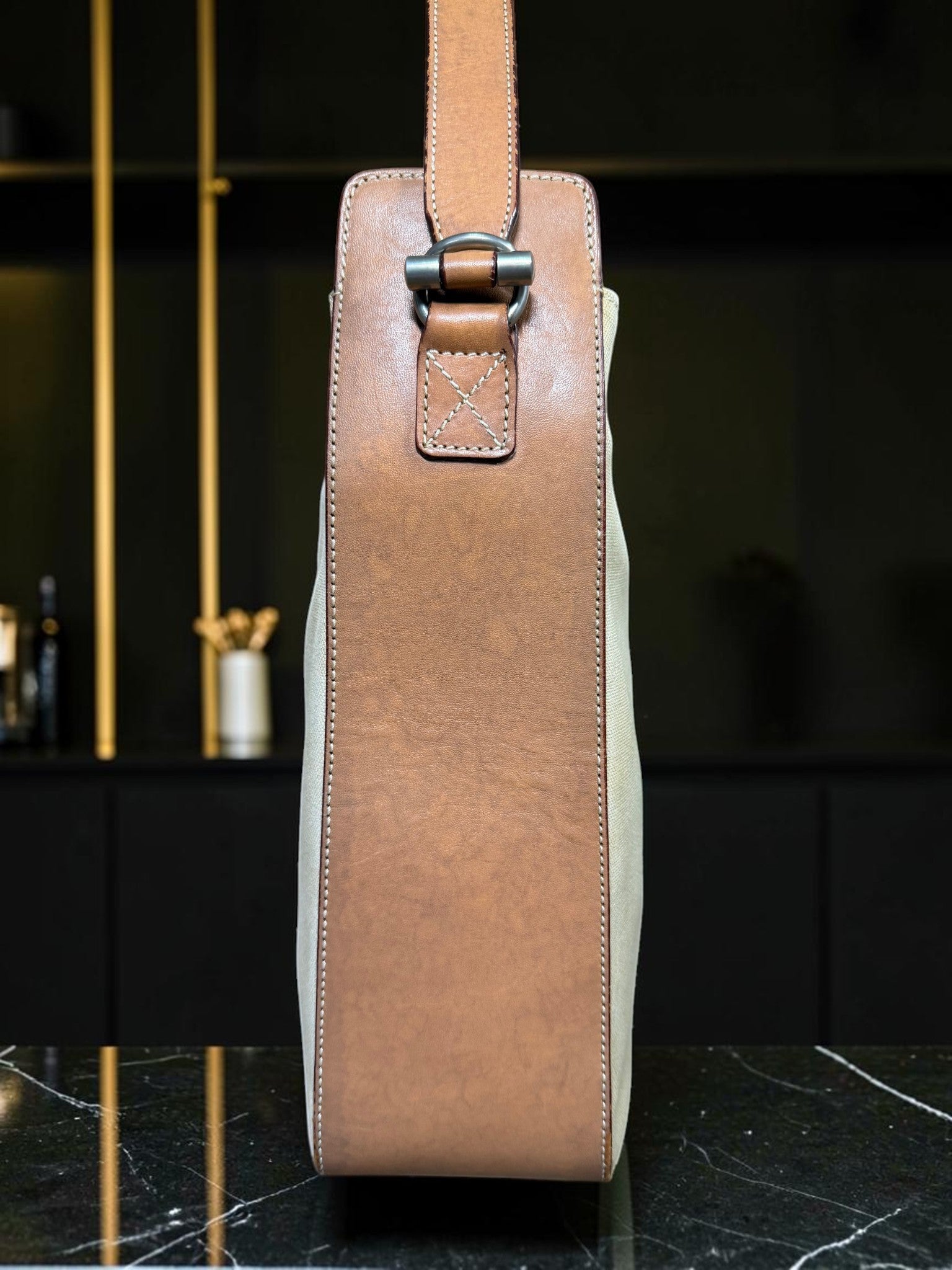 Vintage Dolce & Gabbana Canvas and Vacchetta Leather Tote Bag