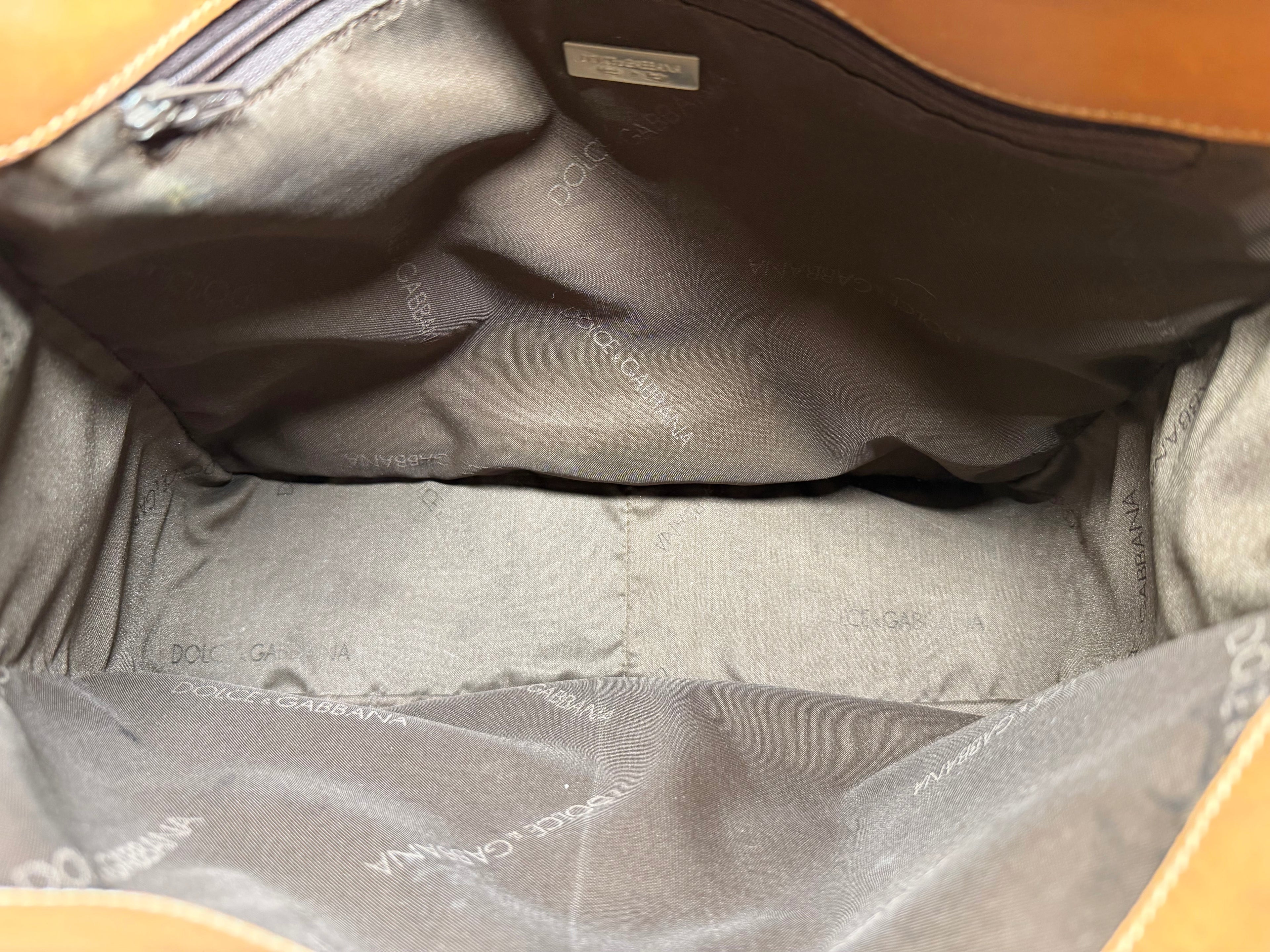 Vintage Dolce & Gabbana Canvas and Vacchetta Leather Tote Bag