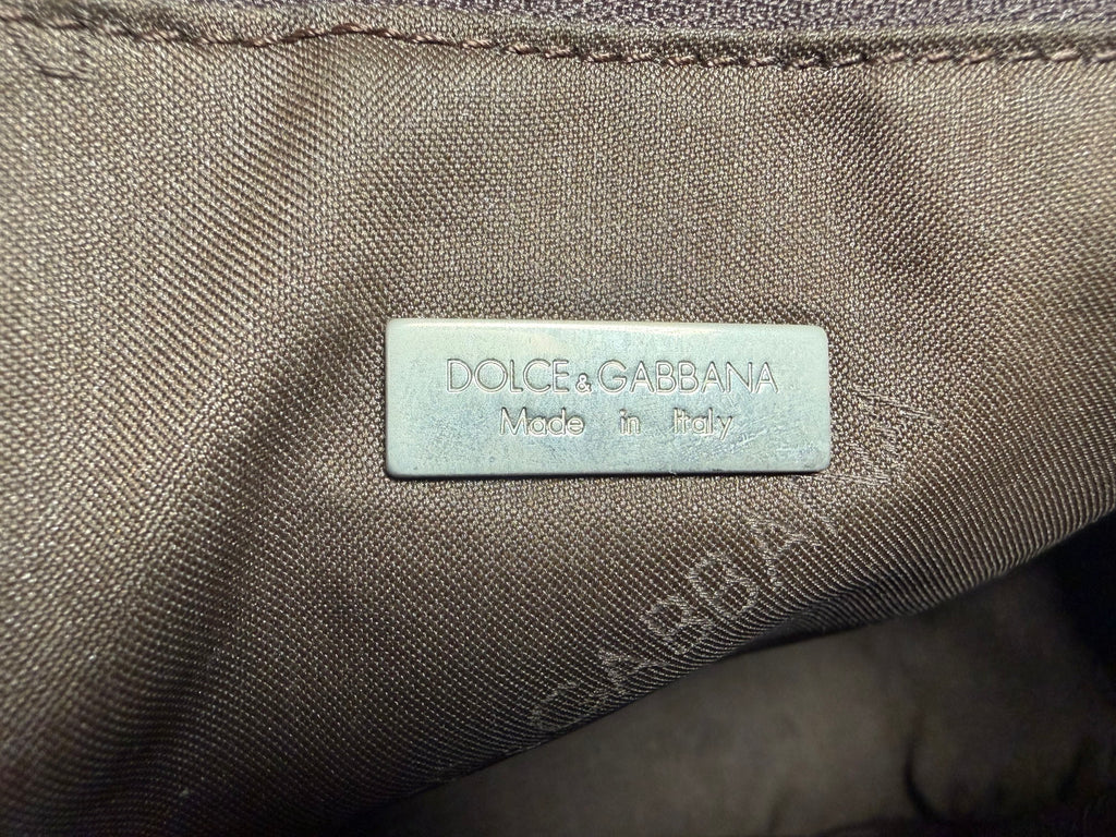 Vintage Dolce & Gabbana Canvas and Vacchetta Leather Tote Bag