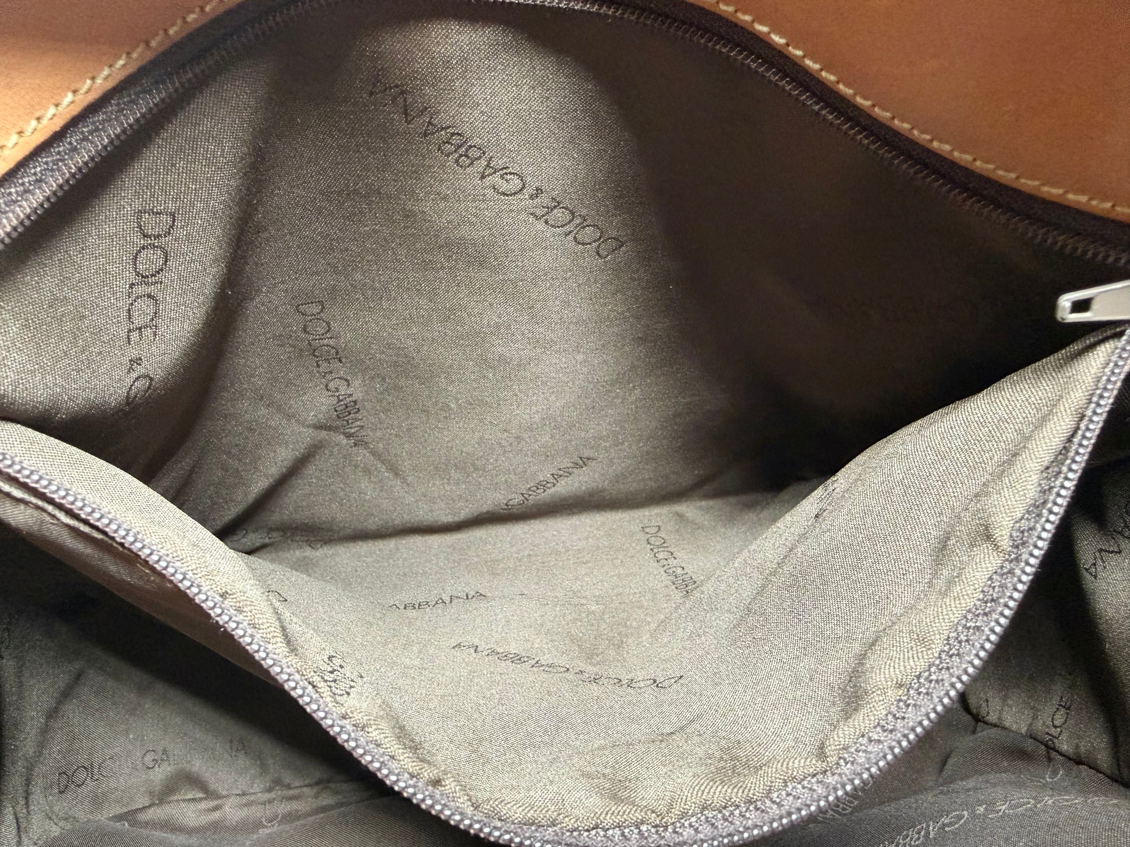 Vintage Dolce & Gabbana Canvas and Vacchetta Leather Tote Bag