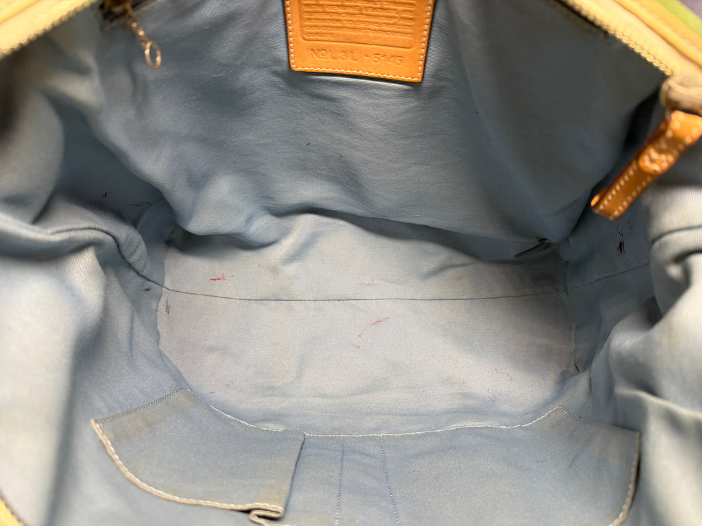 Coach Hamptons Weekend Striped Tote with Vachetta Trim (L3L-5145)