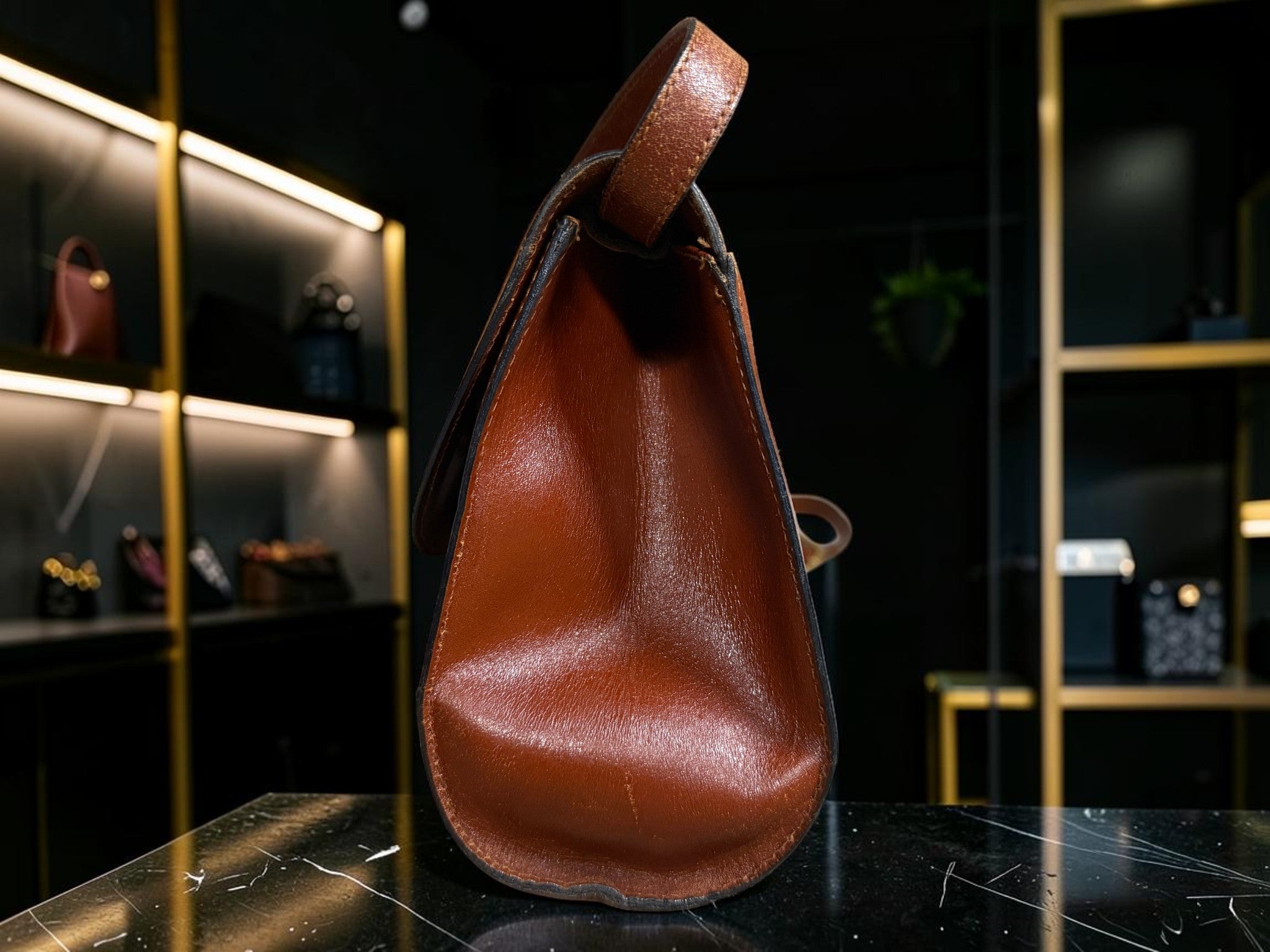 Vintage Bally Brown Leather Shoulder Bag