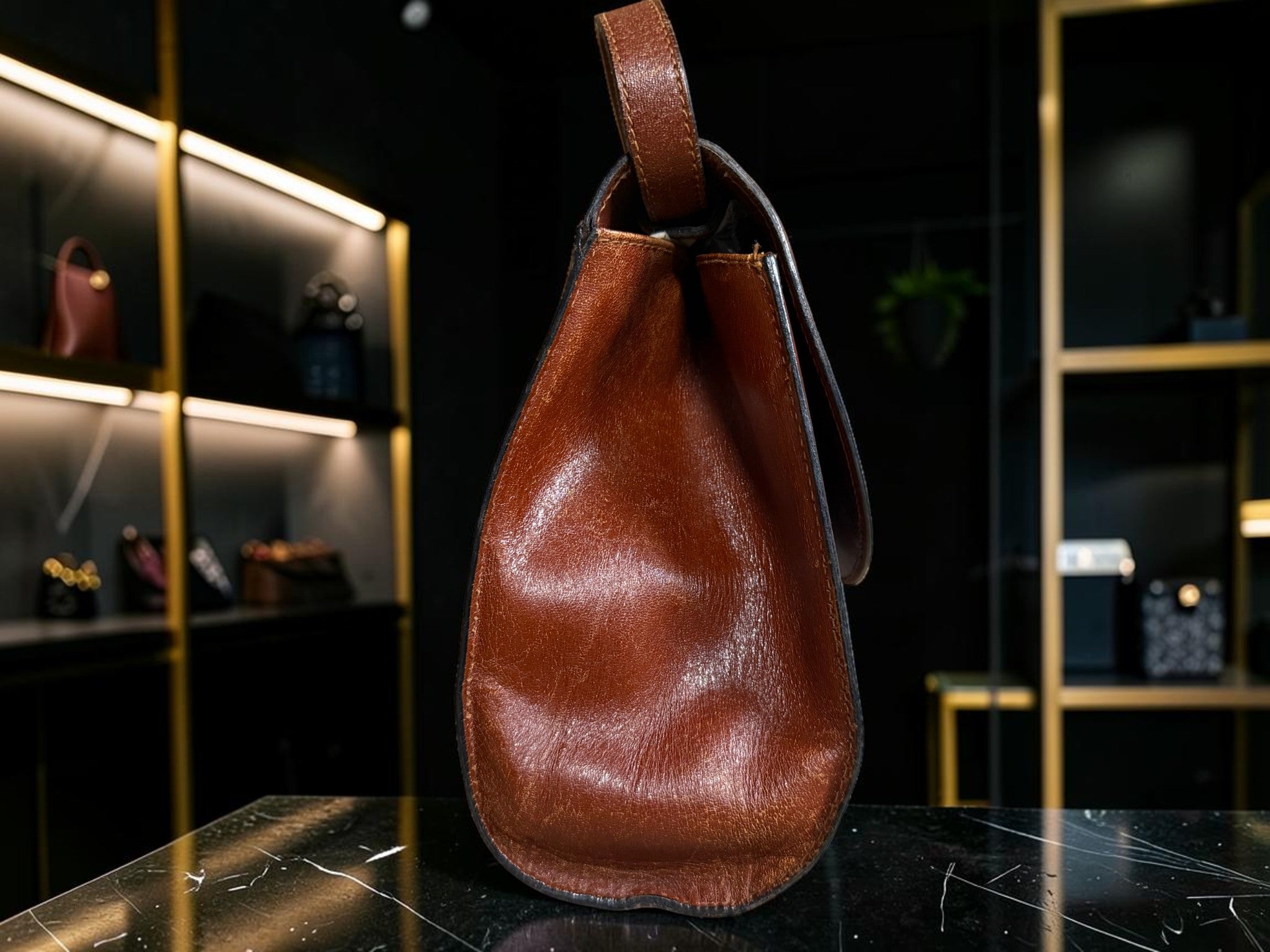 Vintage Bally Brown Leather Shoulder Bag
