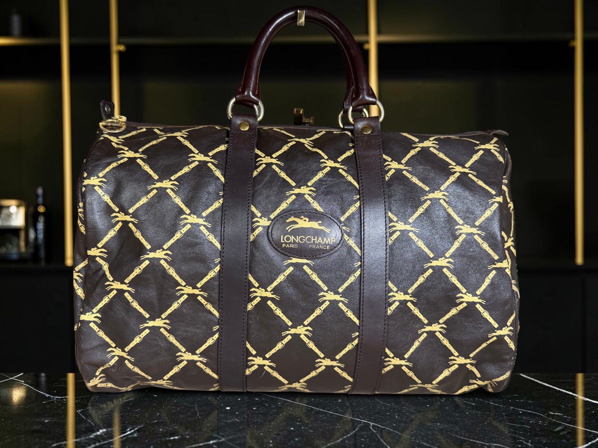 Longchamp Leather Weekend Boston / Holdall Bag