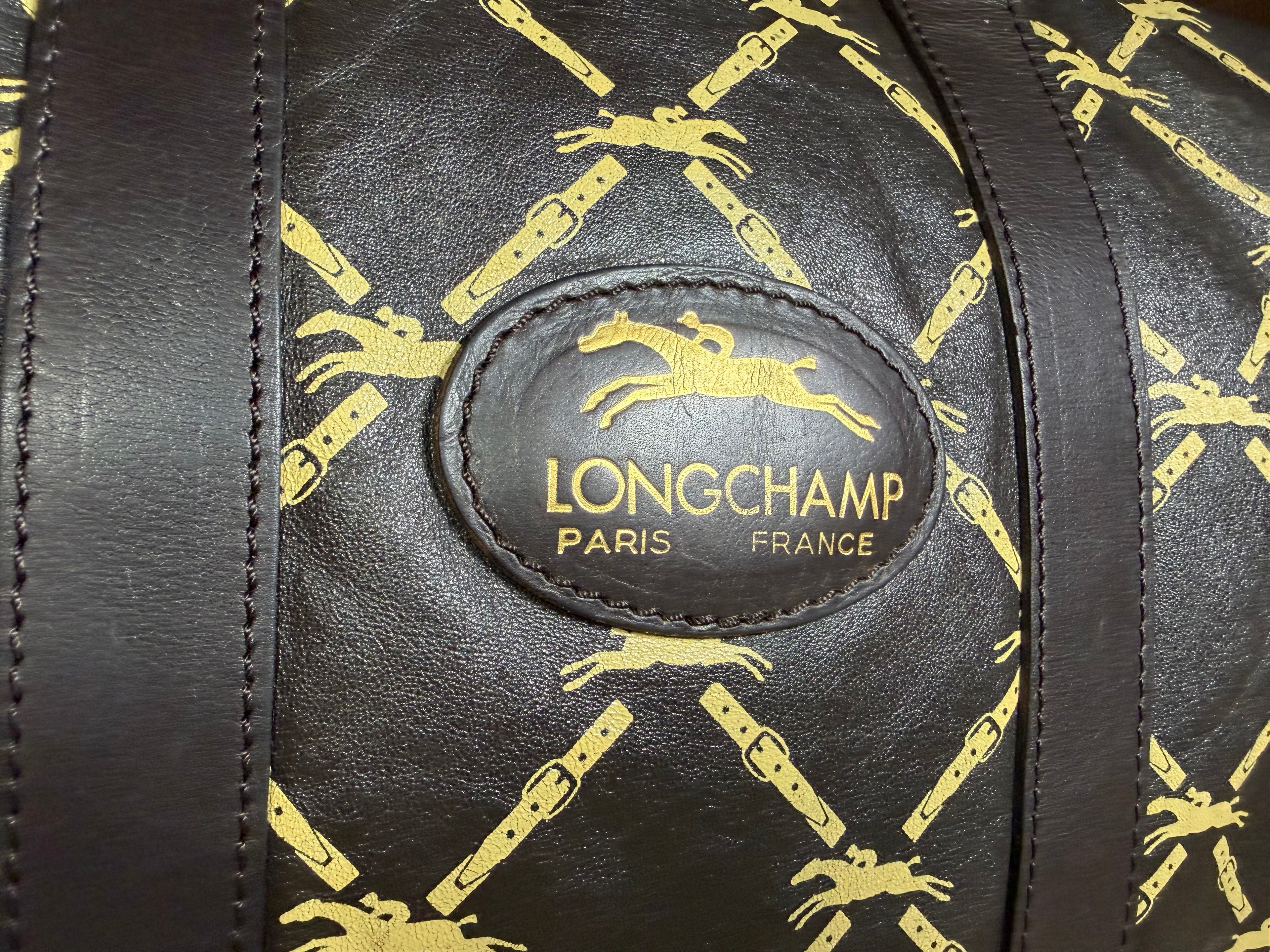 Longchamp Leather Weekend Boston / Holdall Bag