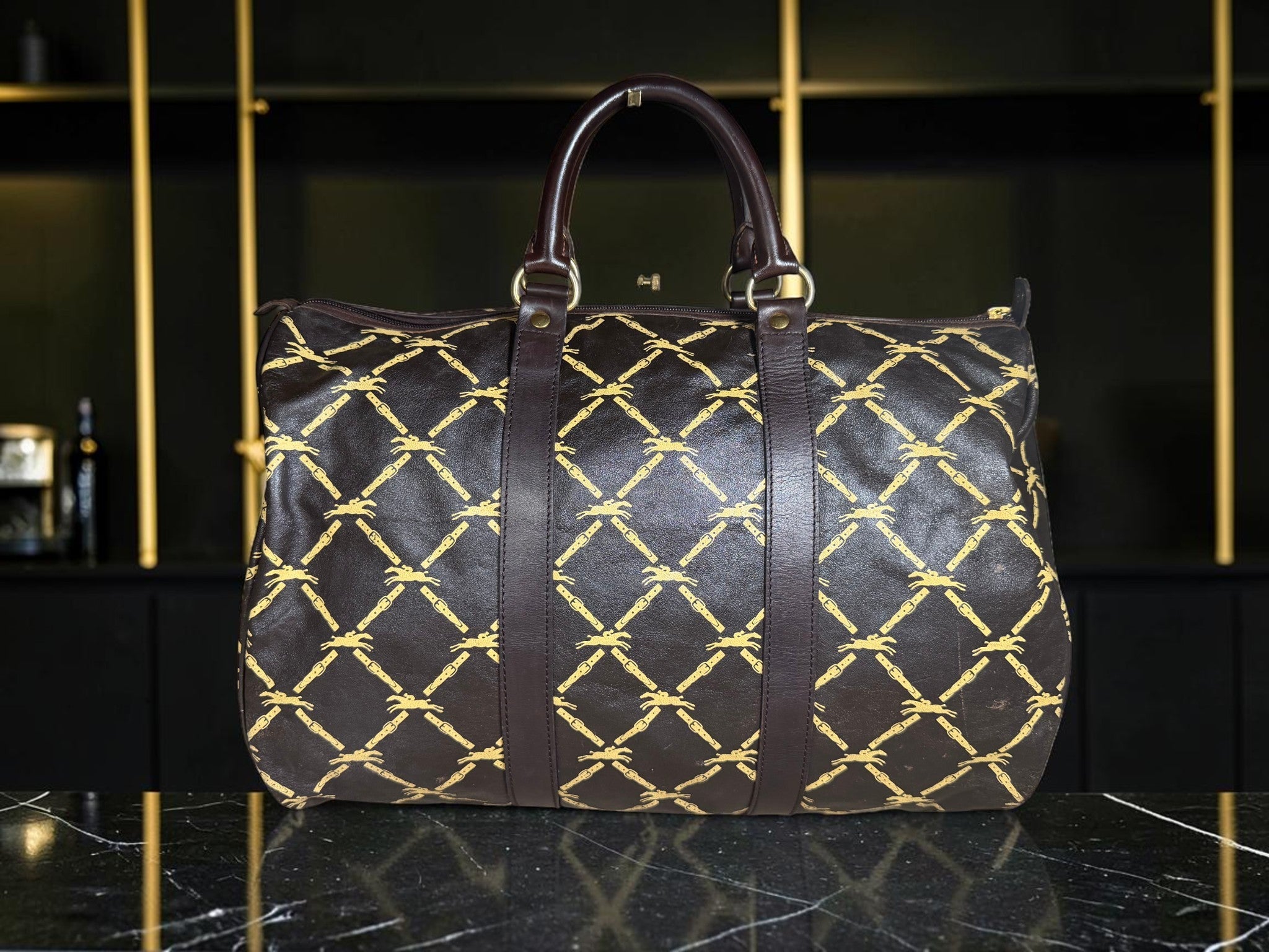 Longchamp Leather Weekend Boston / Holdall Bag