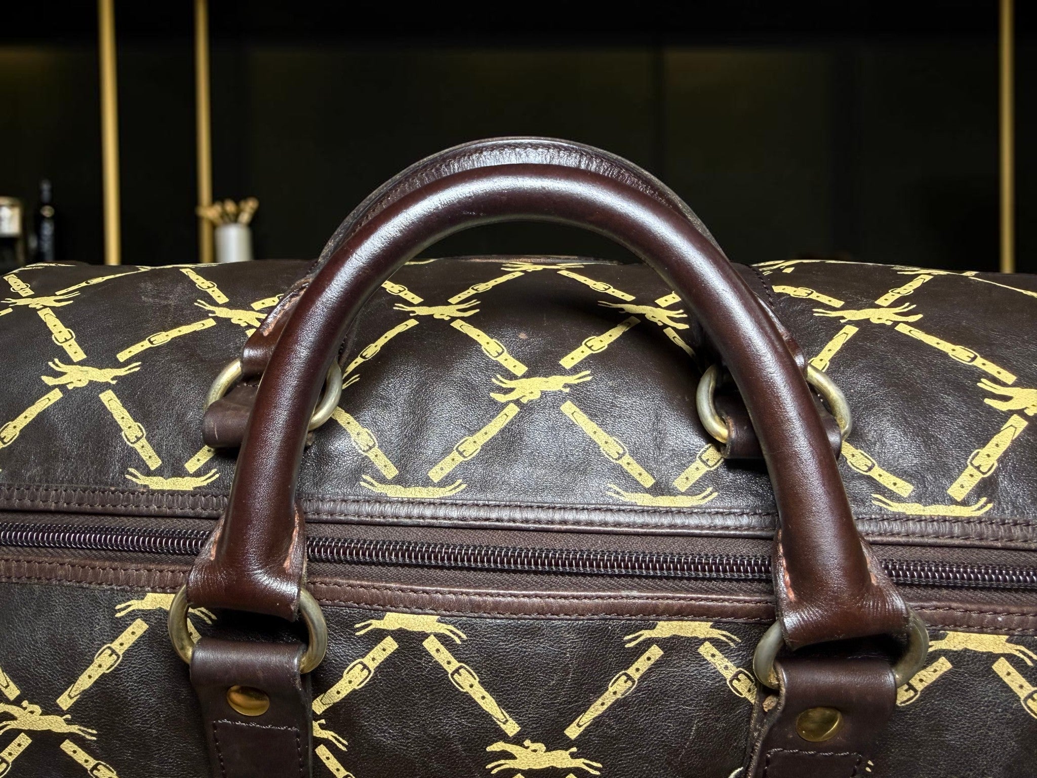 Longchamp Leather Weekend Boston / Holdall Bag