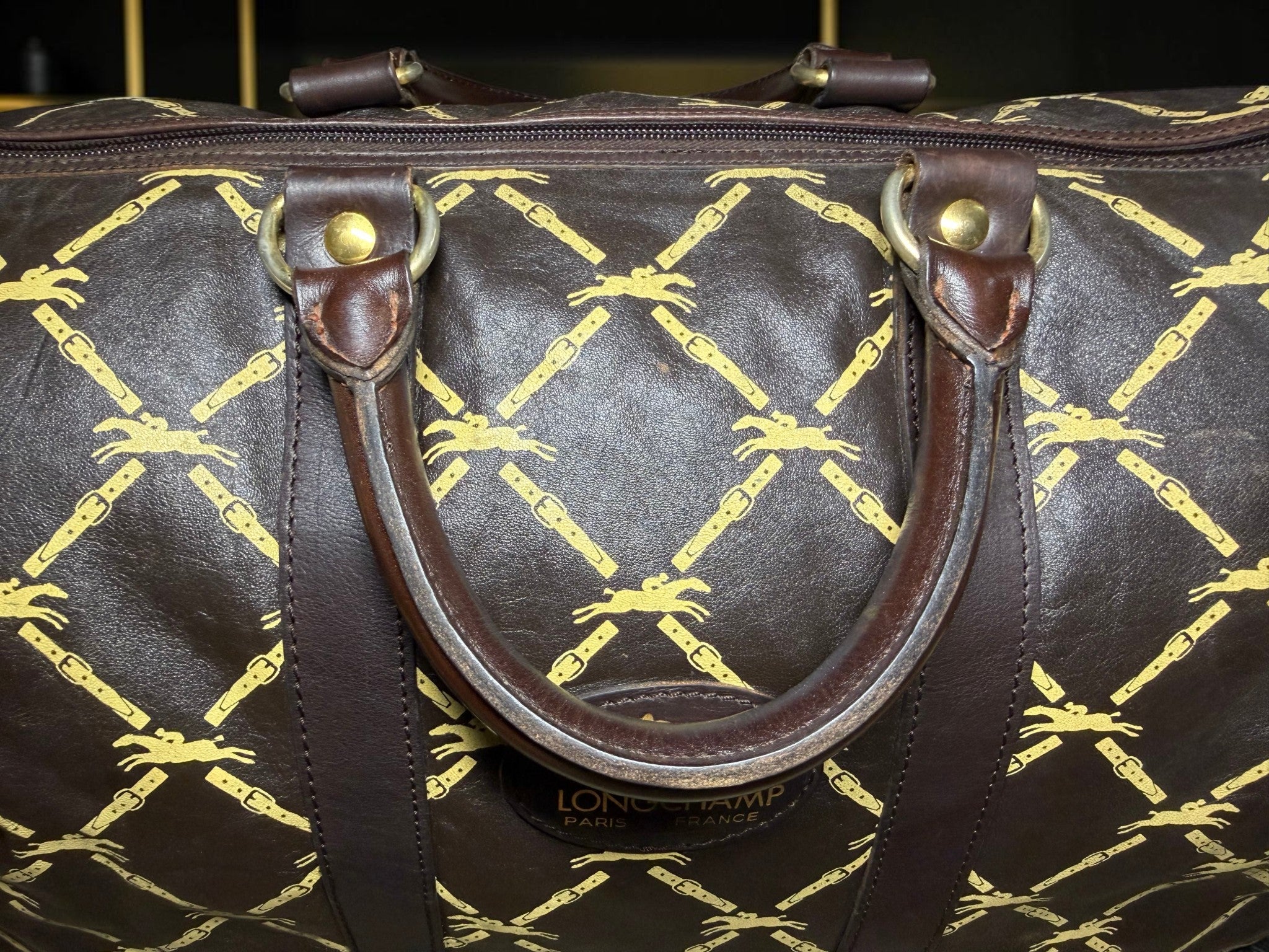 Longchamp Leather Weekend Boston / Holdall Bag