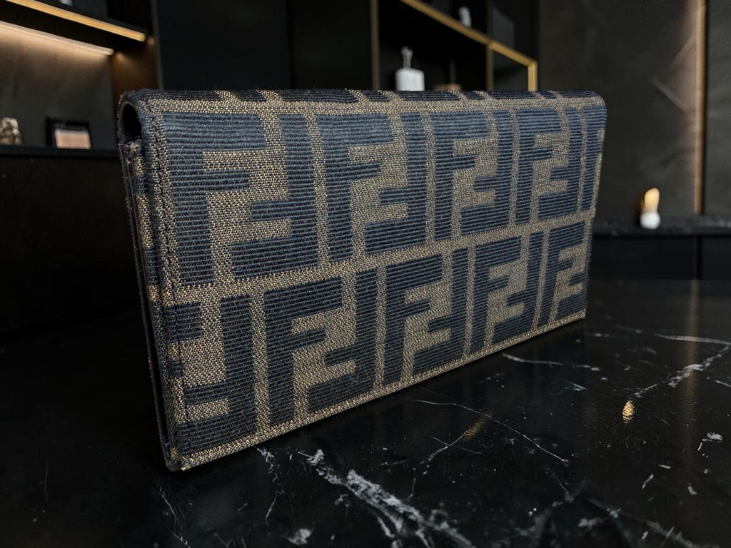 Fendi Zucca Monogram Bifold Long Wallet