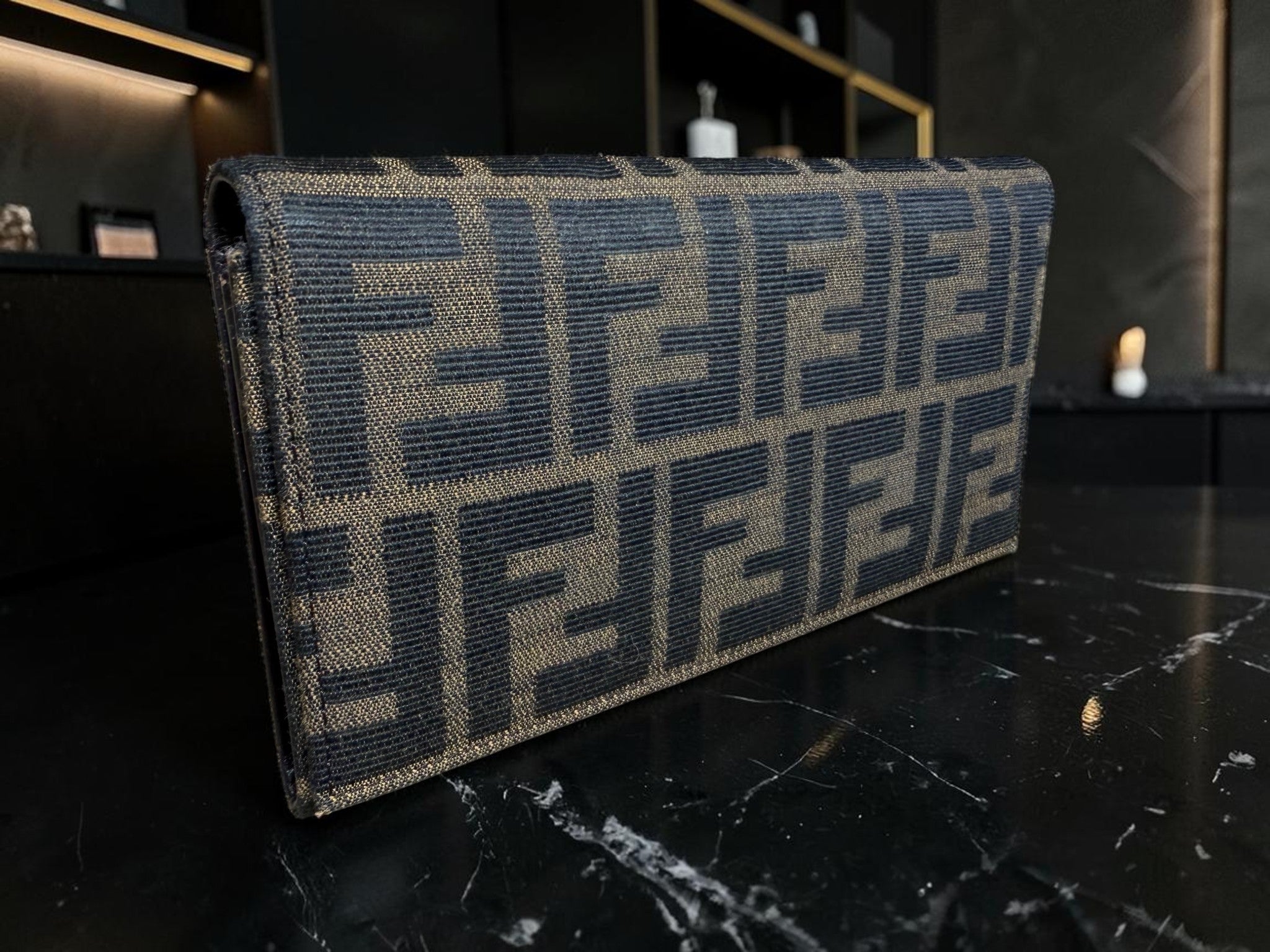 Fendi Zucca Monogram Bifold Long Wallet