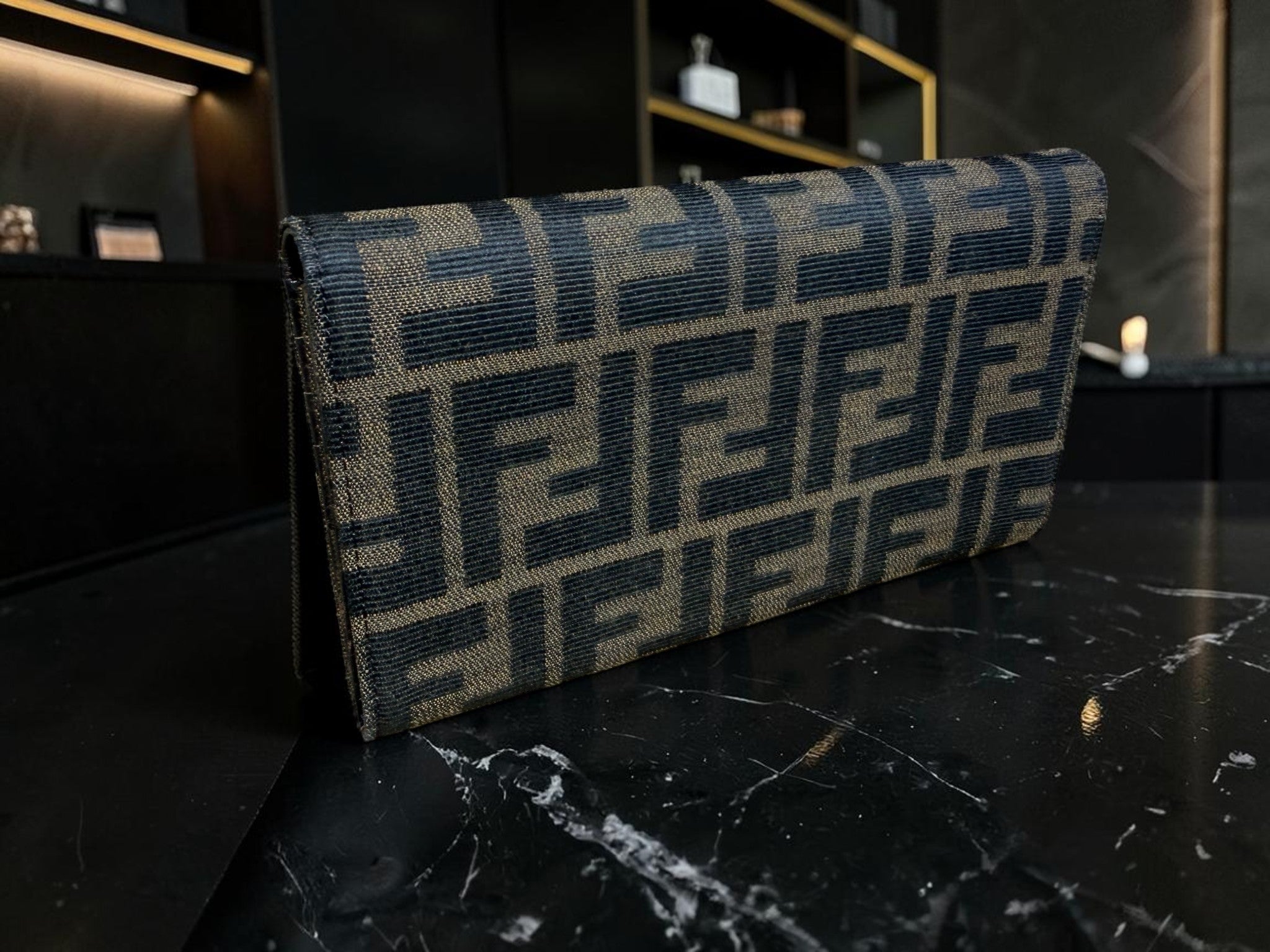 Fendi Zucca Monogram Bifold Long Wallet