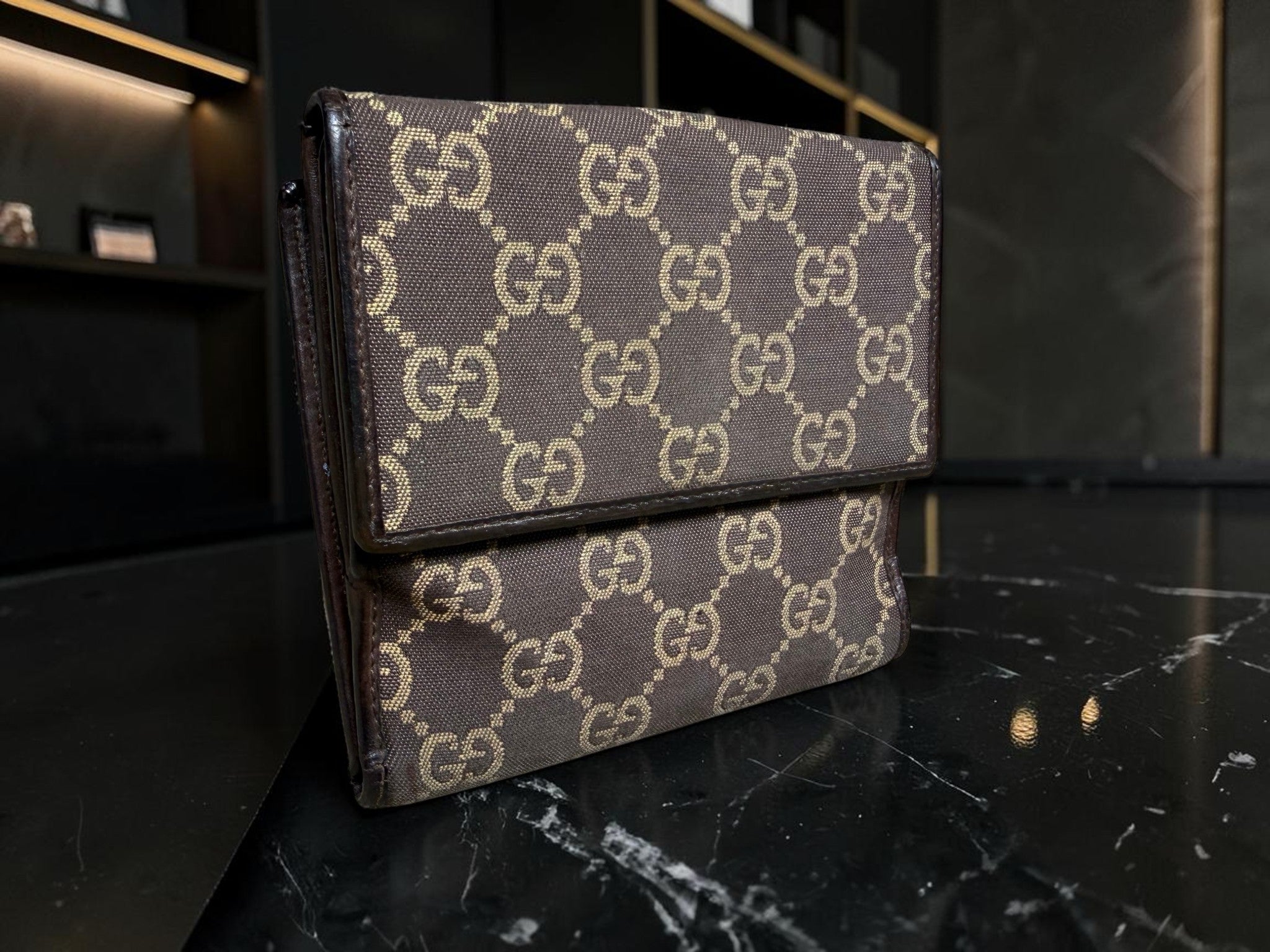 Vintage Gucci GG Monogram Bifold Wallet
