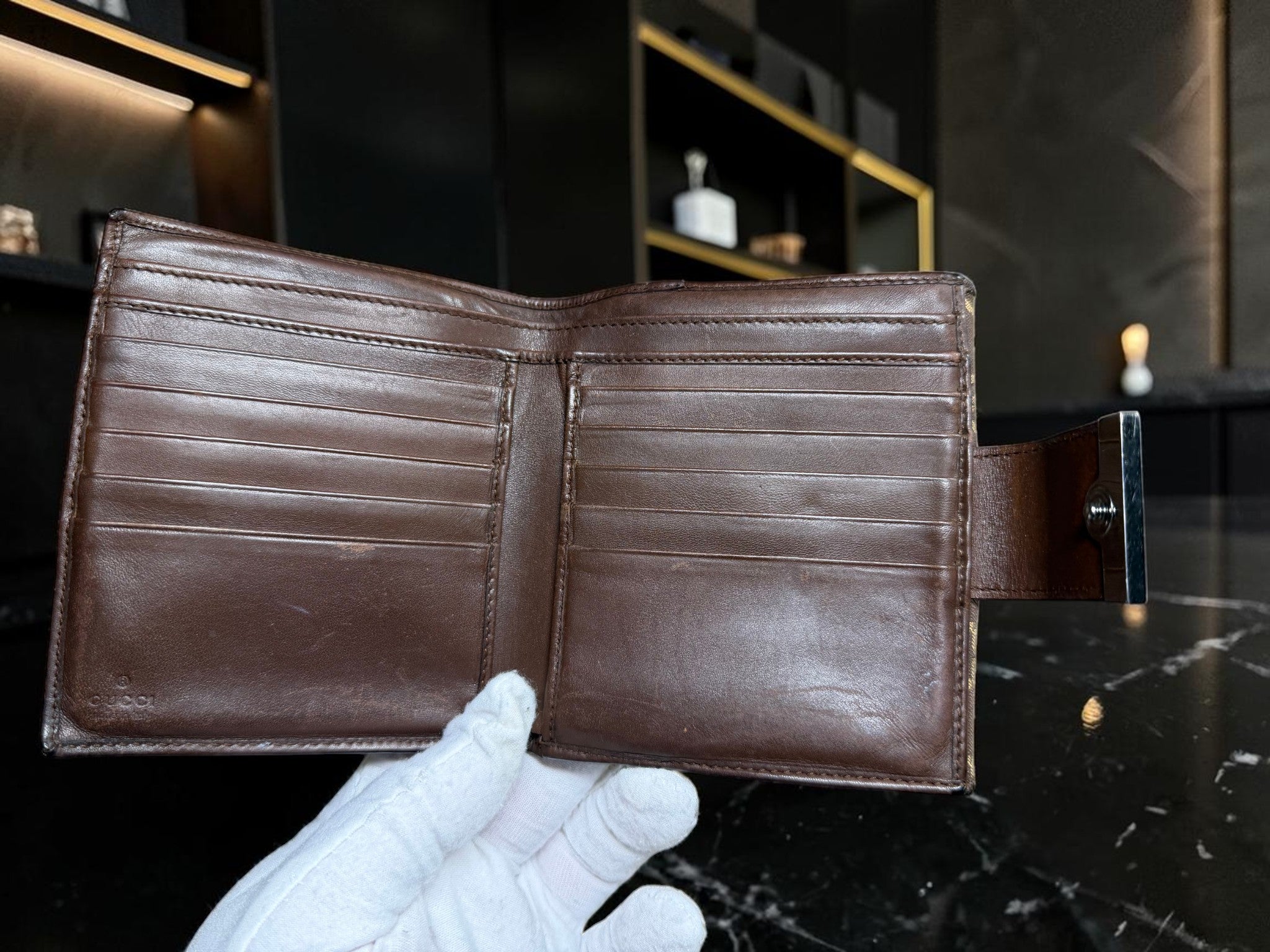 Vintage Gucci GG Monogram Bifold Wallet