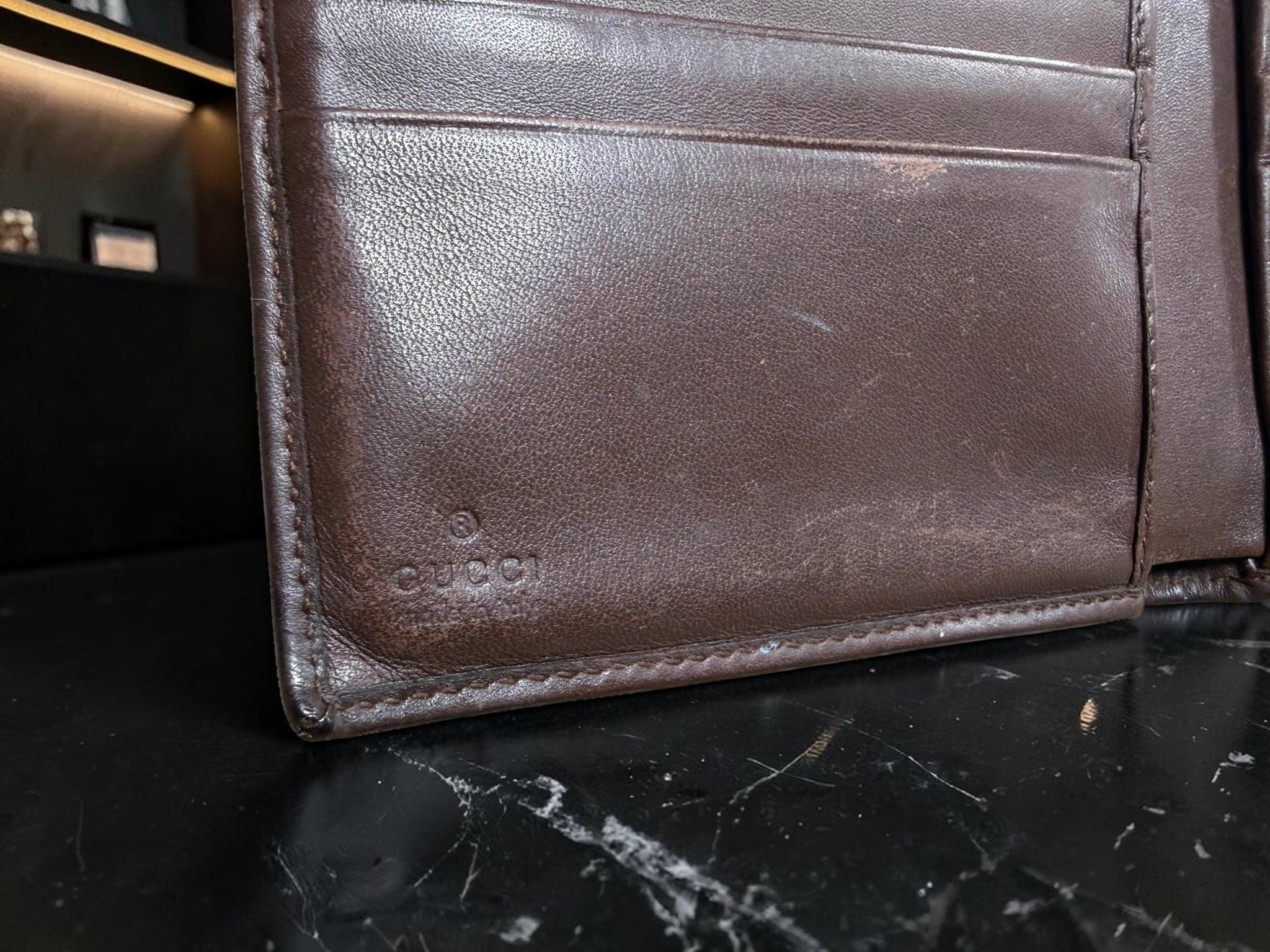 Vintage Gucci GG Monogram Bifold Wallet