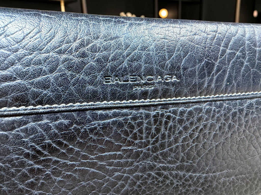 Balenciaga Black Leather Mens Long Wallet