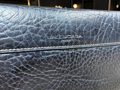 Balenciaga Black Leather Mens Long Wallet