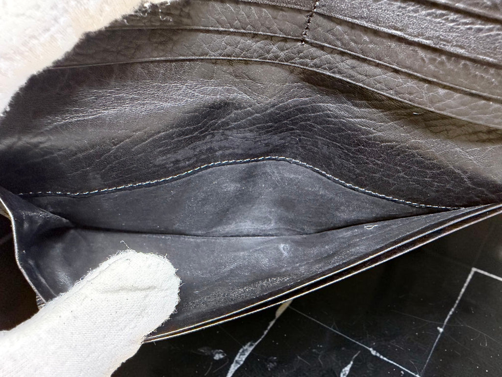 Balenciaga Black Leather Mens Long Wallet