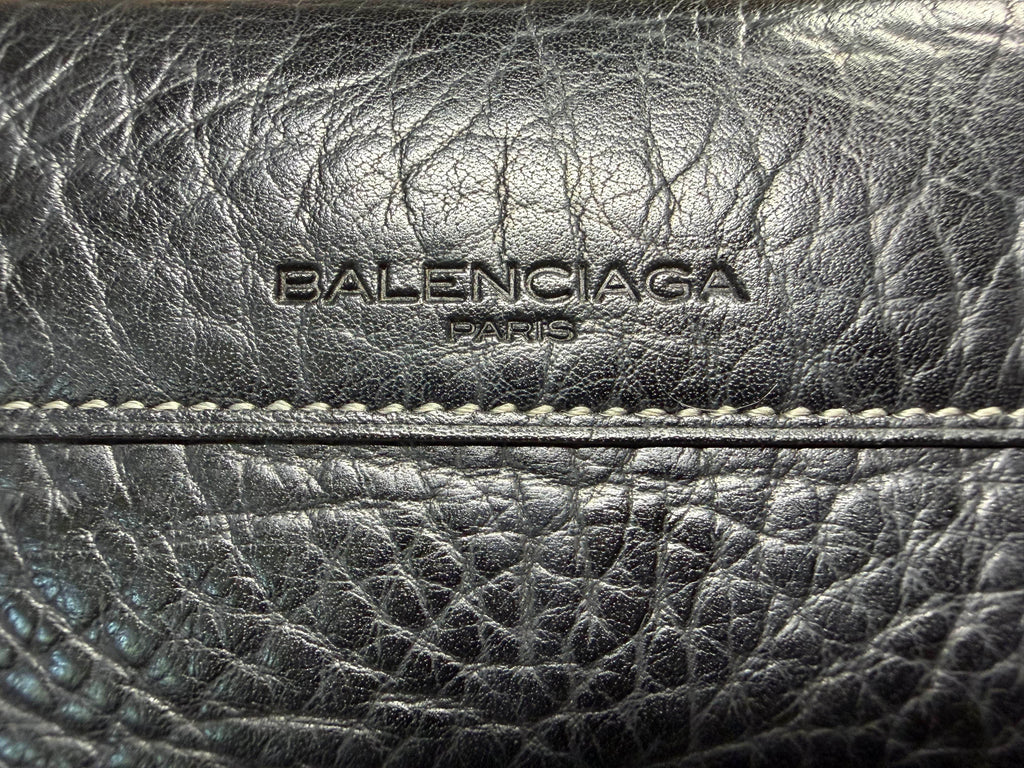 Balenciaga Black Leather Mens Long Wallet