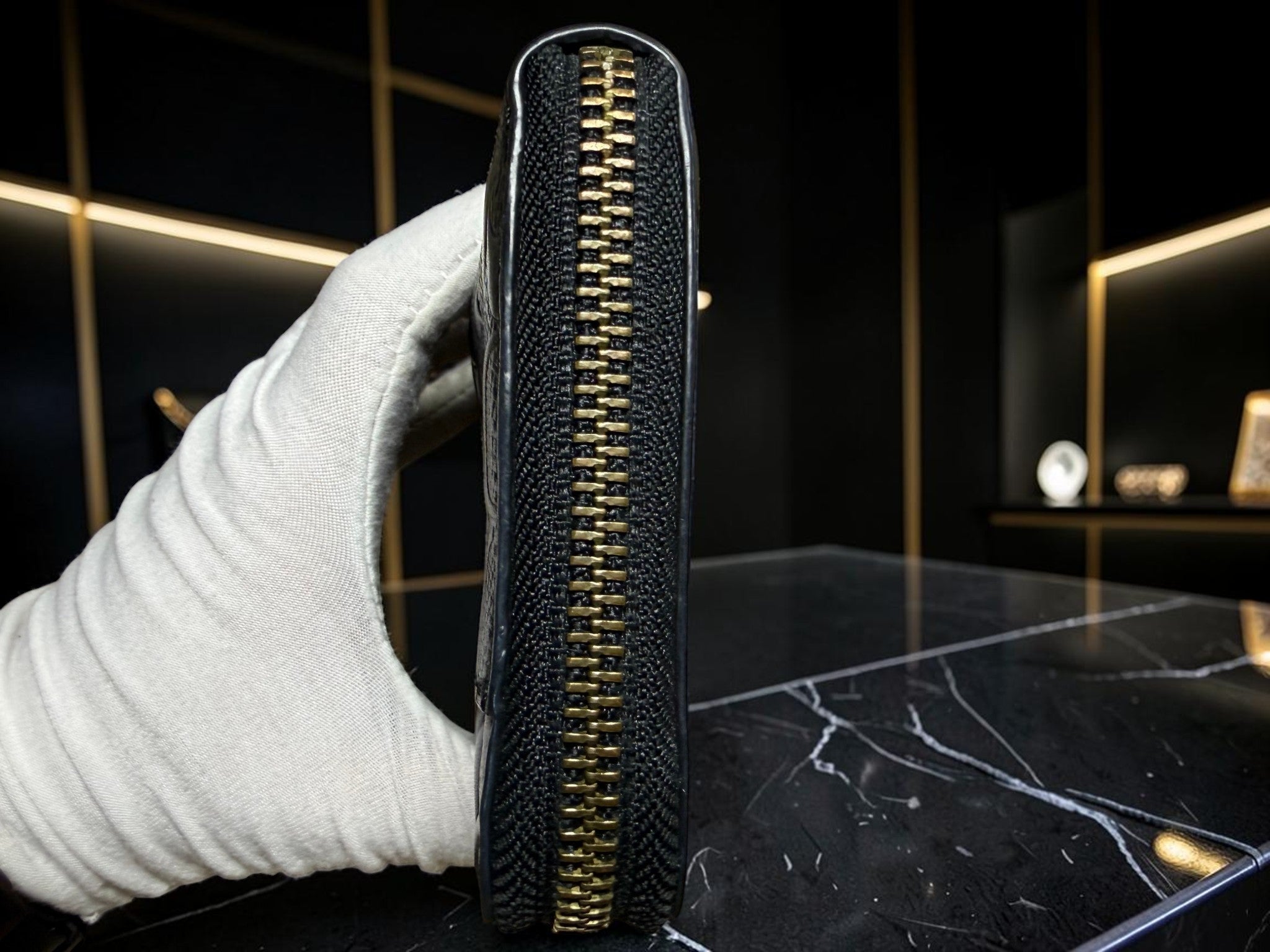 Coach Long Zip Black Leather Wallet (Newer Range)