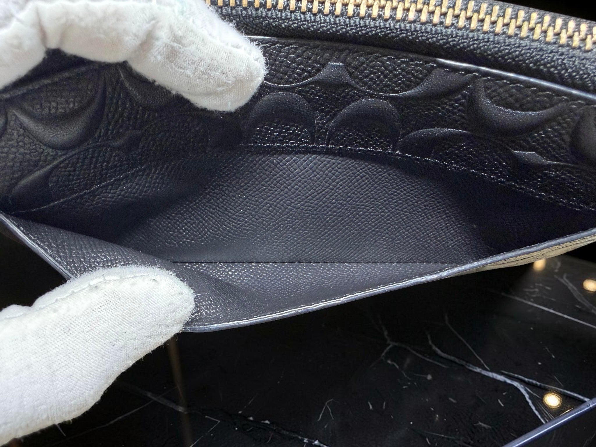 Coach Long Zip Black Leather Wallet (Newer Range)