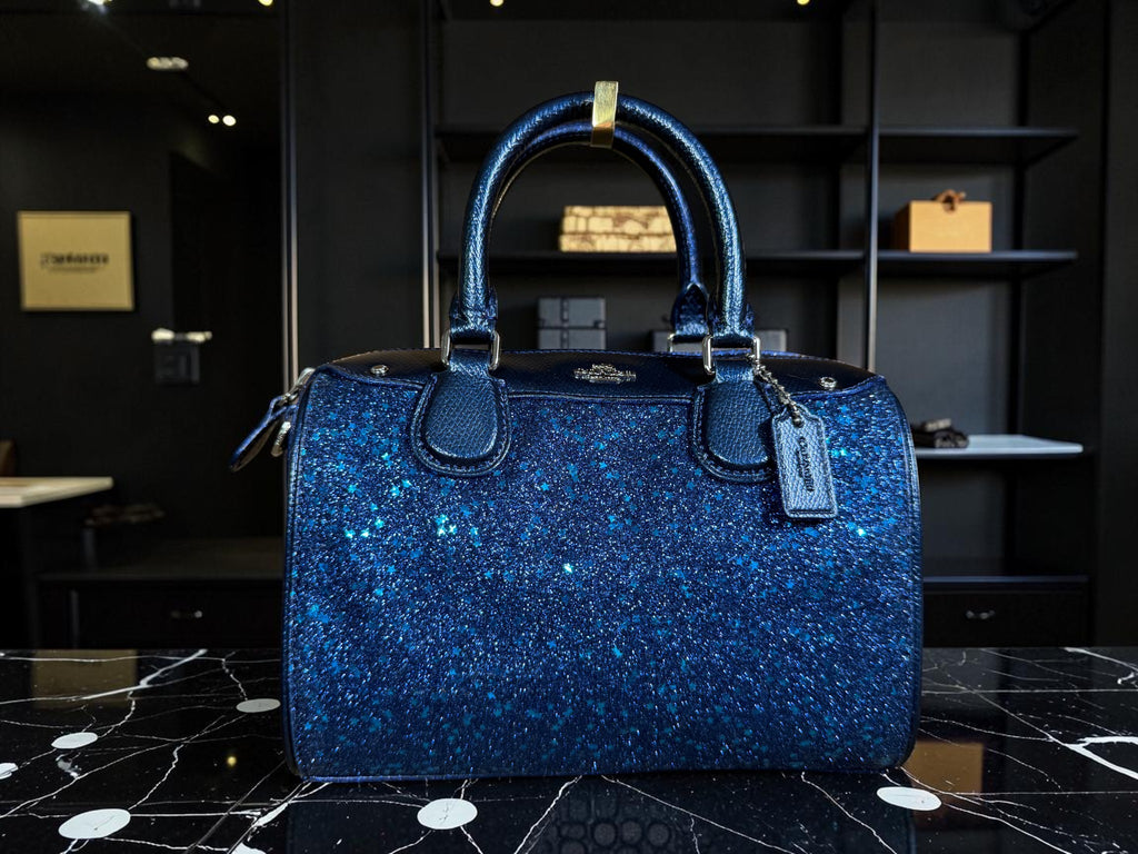 RARE Coach Mini Bennett Satchel in Star Glitter Navy (J1657-F55454)