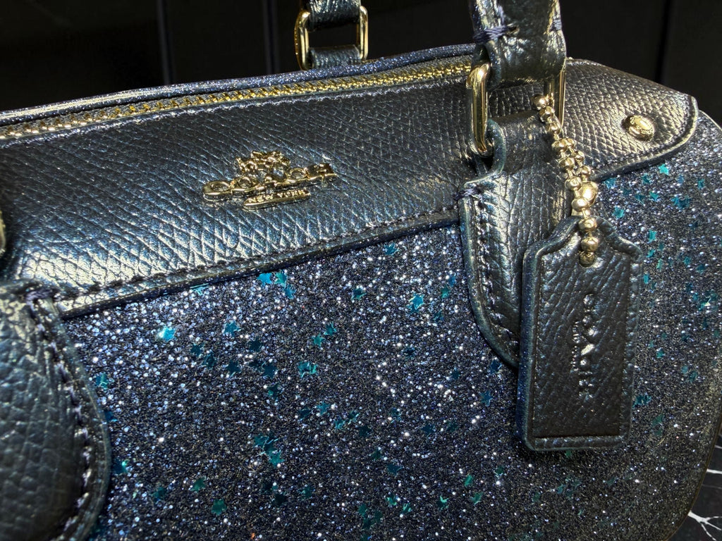 RARE Coach Mini Bennett Satchel in Star Glitter Navy (J1657-F55454)