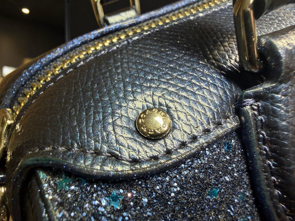 RARE Coach Mini Bennett Satchel in Star Glitter Navy (J1657-F55454)