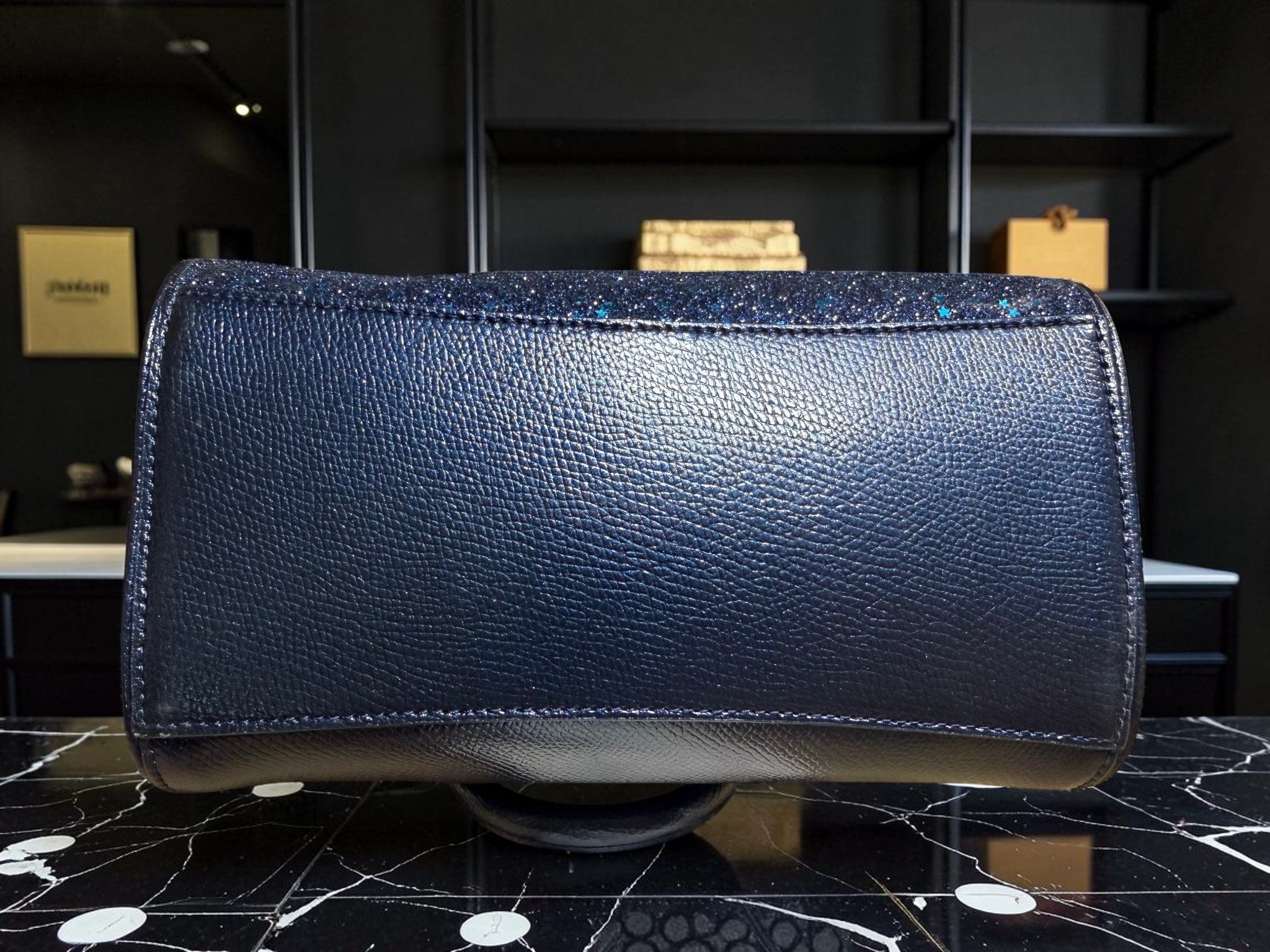 RARE Coach Mini Bennett Satchel in Star Glitter Navy (J1657-F55454)