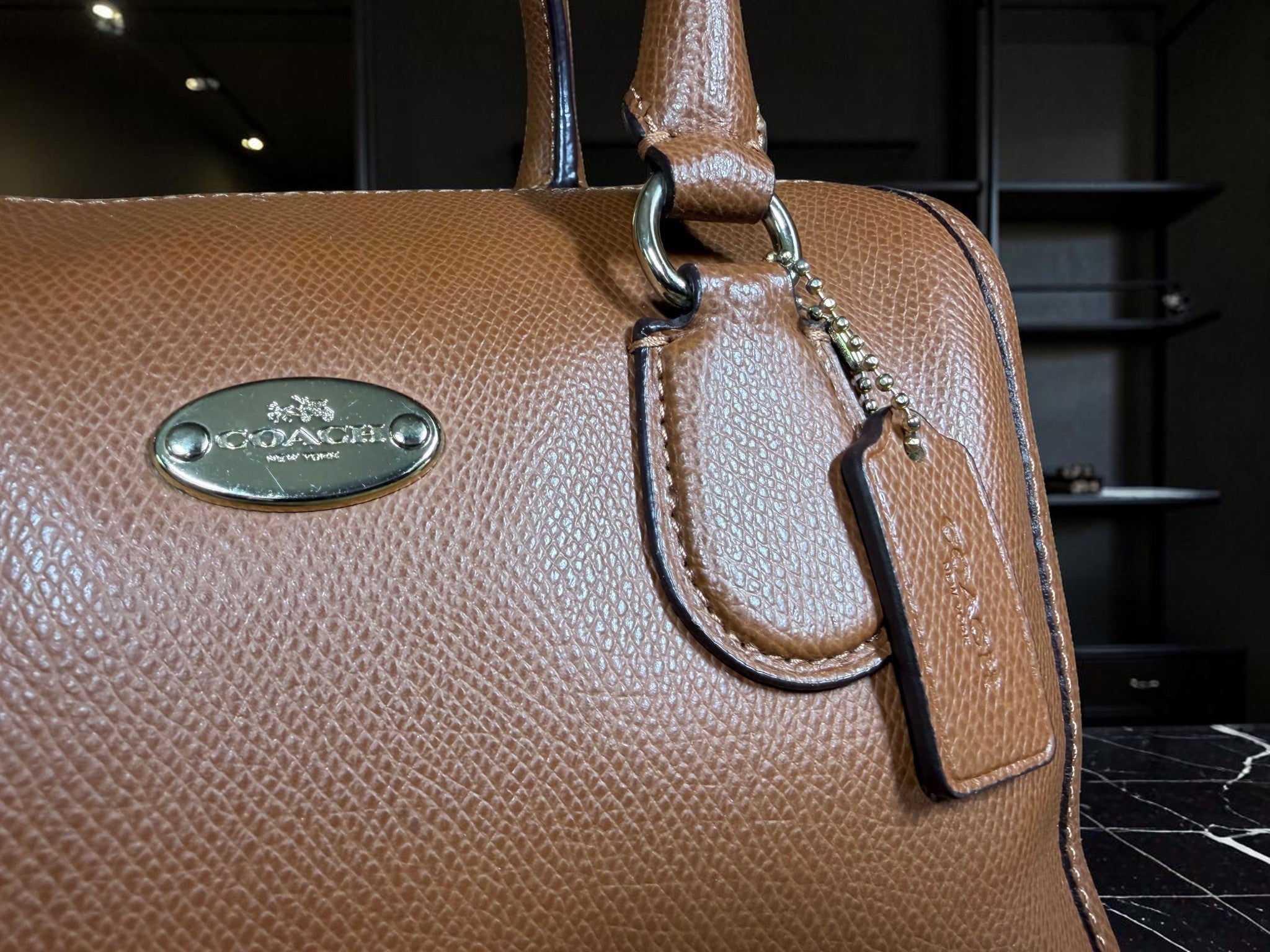 Coach Mini Bennett Satchel in Saddle Brown Pebbled Leather (F1521-F33329)