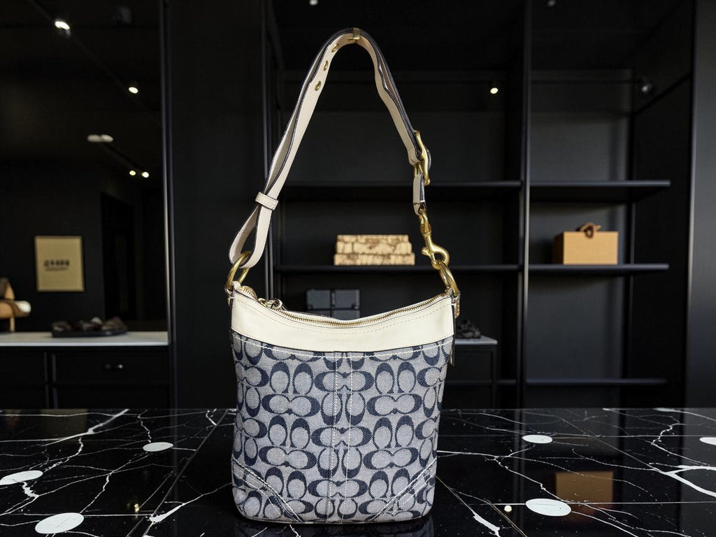 Coach Signature Denim Convertible Duffle Hobo (F10403)
