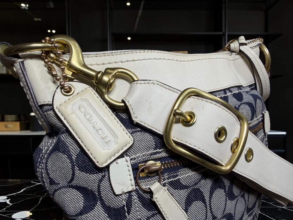 Coach Signature Denim Convertible Duffle Hobo (F10403)