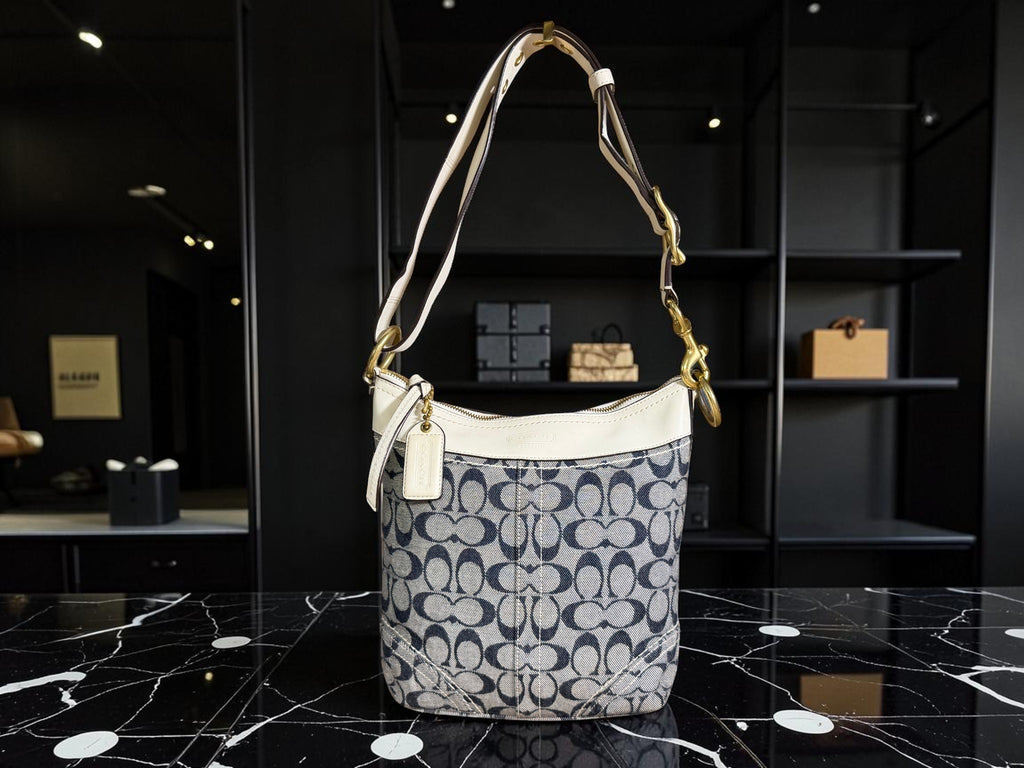 Coach Signature Denim Convertible Duffle Hobo (F10403)