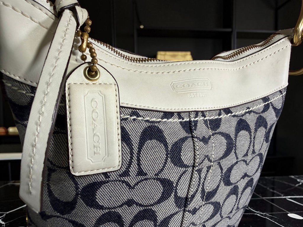 Coach Signature Denim Convertible Duffle Hobo (F10403)