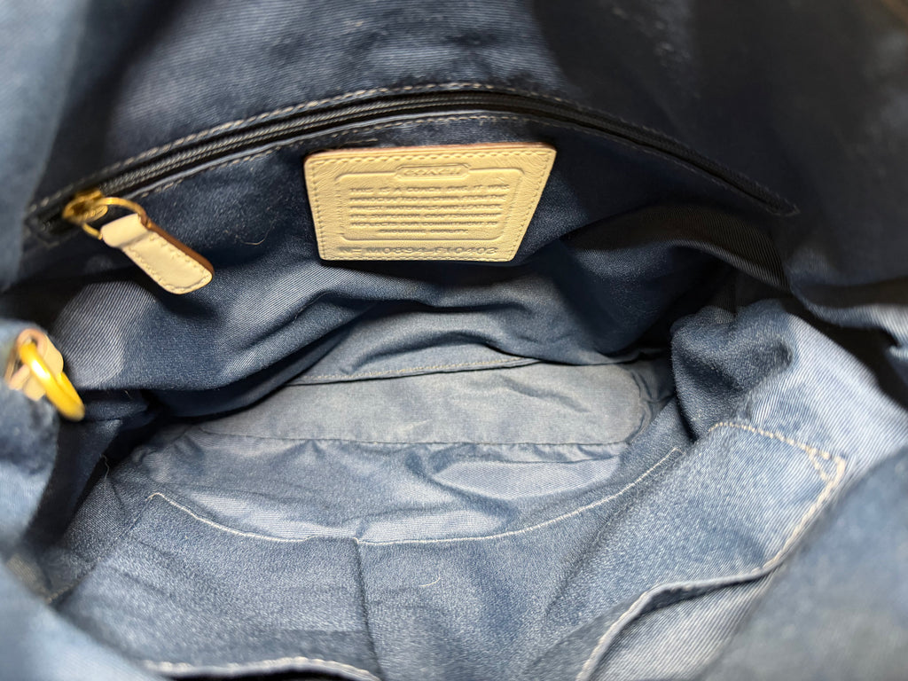 Coach Signature Denim Convertible Duffle Hobo (F10403)