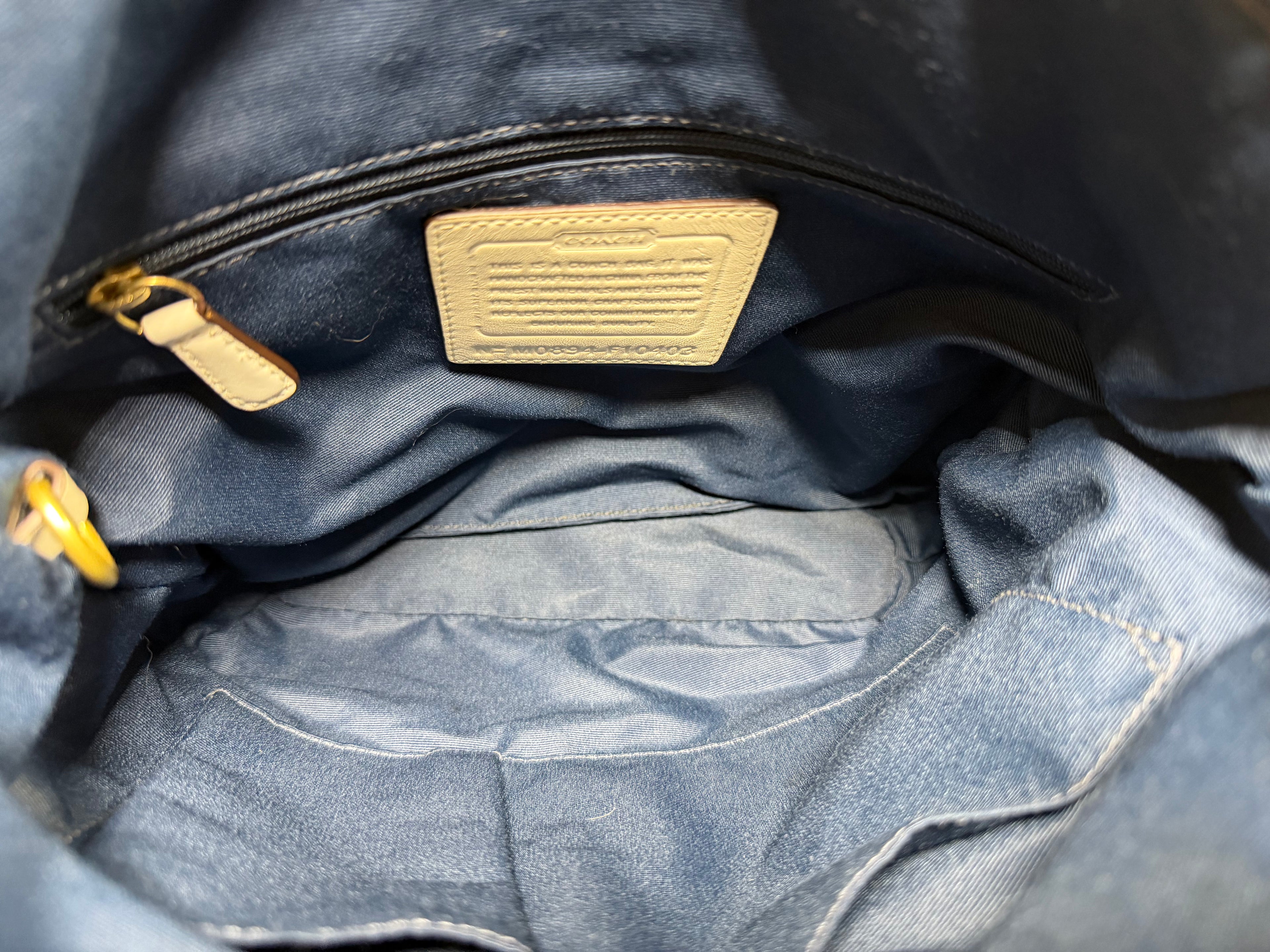 Coach Signature Denim Convertible Duffle Hobo (F10403)