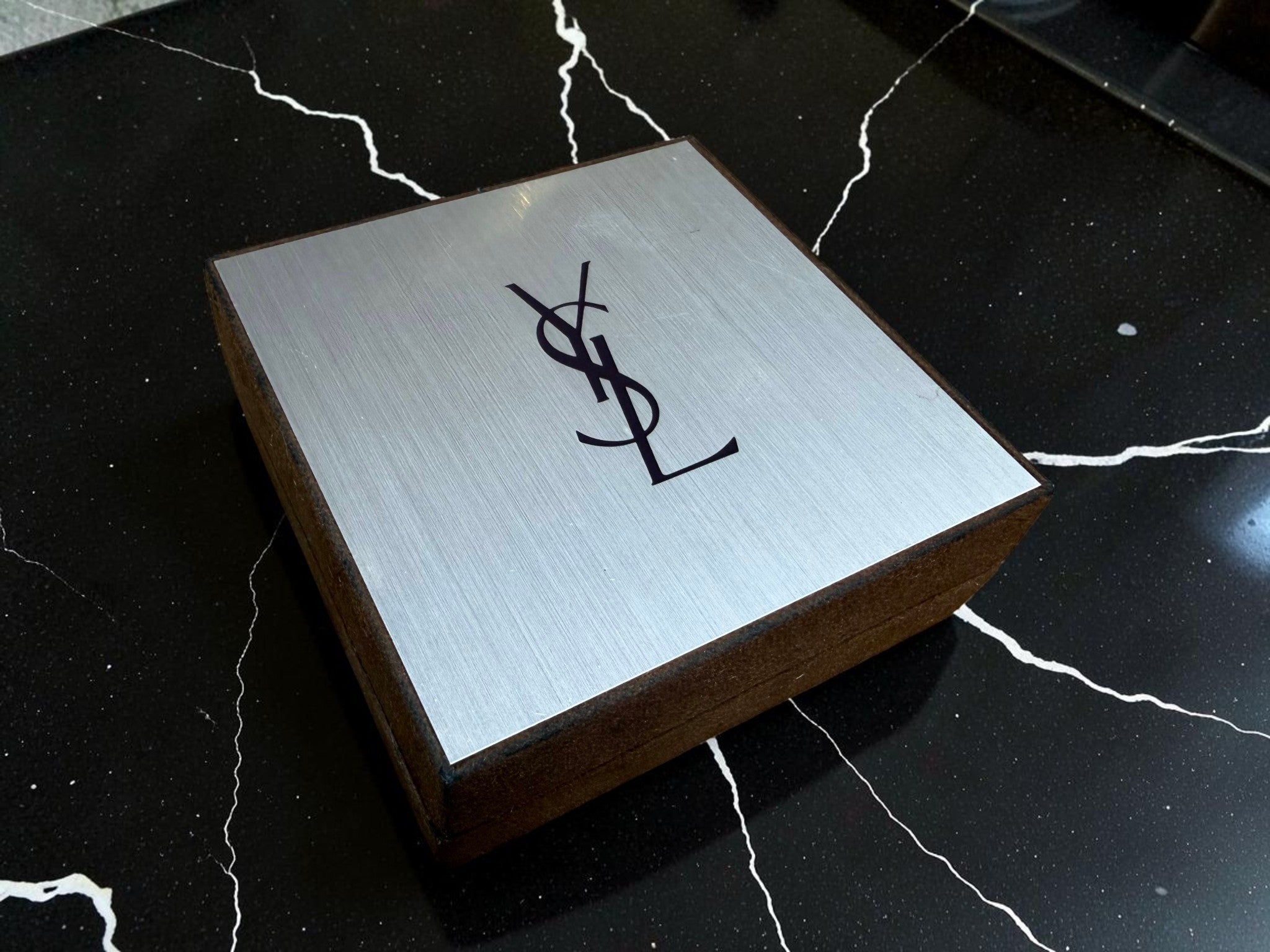 Vintage YSL (Yves Saint Laurent) Silver Tie Clip with Original Box