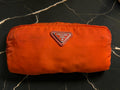 Prada Tessuto Cosmetics / Toiletry Pouch in Vibrant Orange