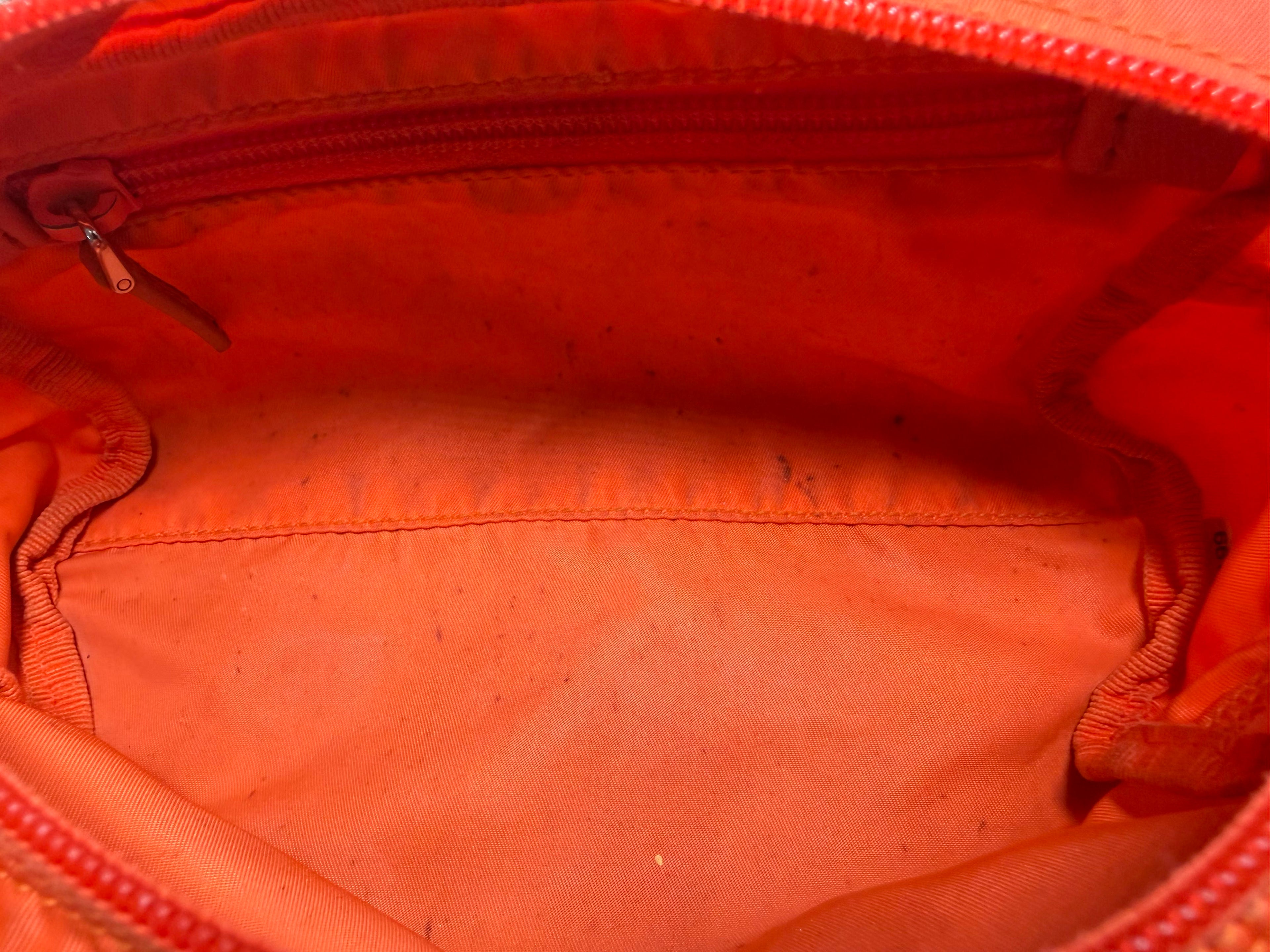 Prada Tessuto Cosmetics / Toiletry Pouch in Vibrant Orange