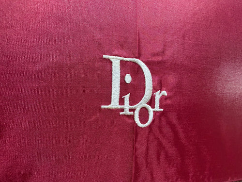 Christian Dior Crimson Wooden Ball and Tassel Handle Umbrella (New with Tags)