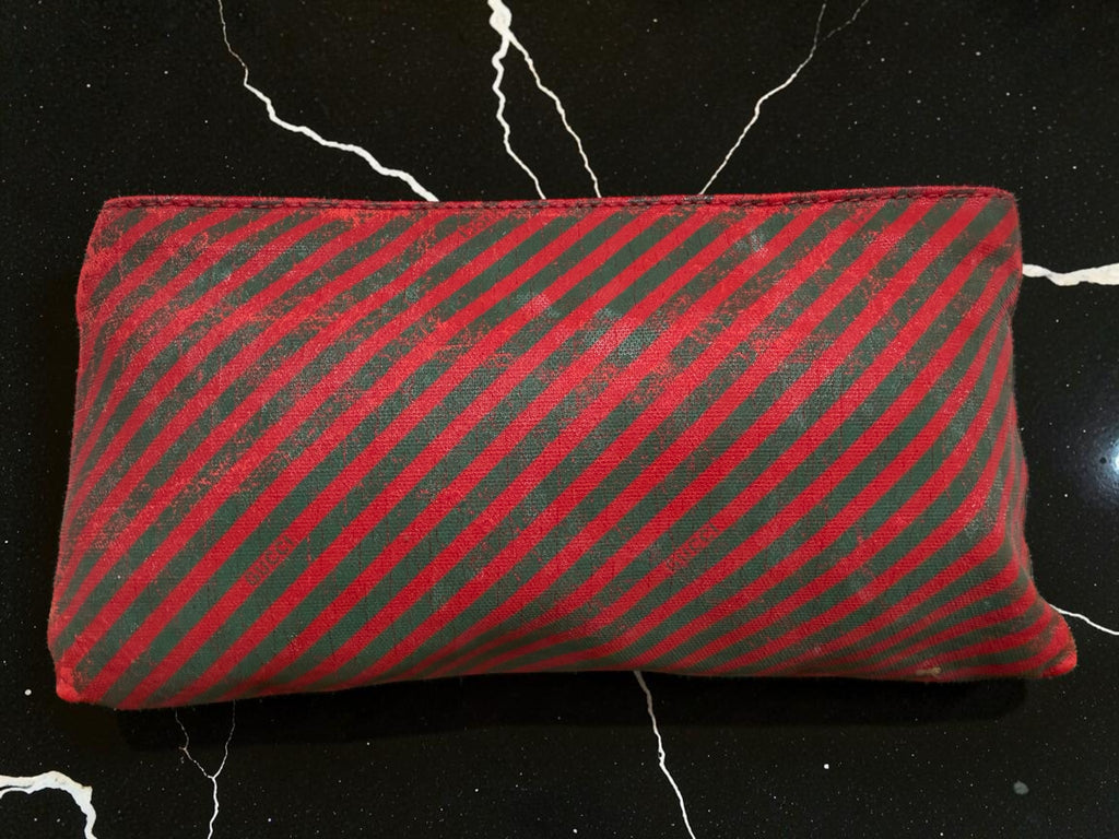Gucci Vintage Rare Diagonal Stripe Accessories Collection Cosmetics Pouch (1980s)