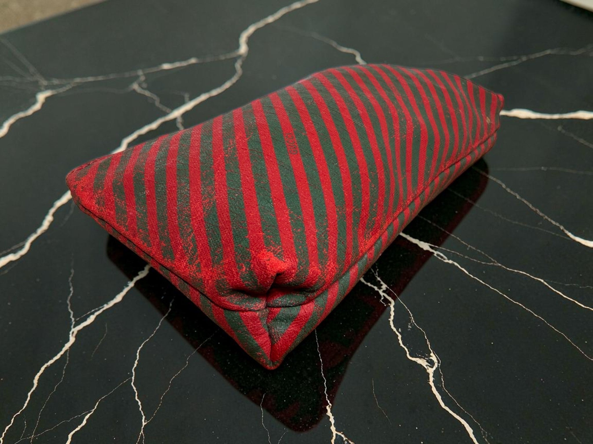 Gucci Vintage Rare Diagonal Stripe Accessories Collection Cosmetics Pouch (1980s)