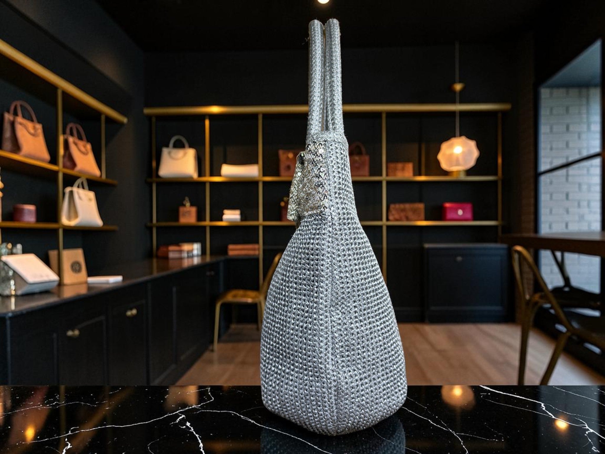 Anteprima Misto Silver Sequin Tote