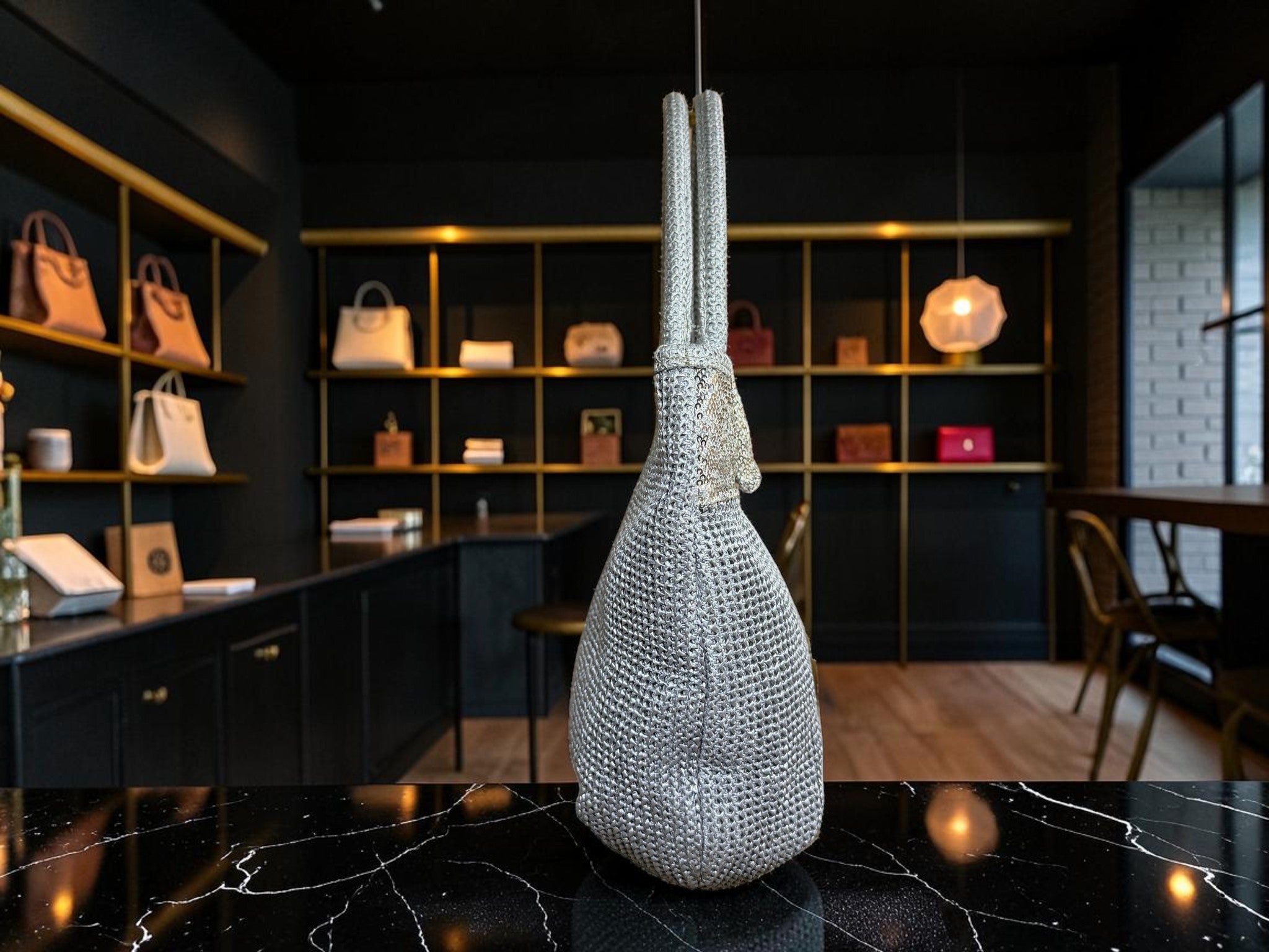 Anteprima Misto Silver Sequin Tote