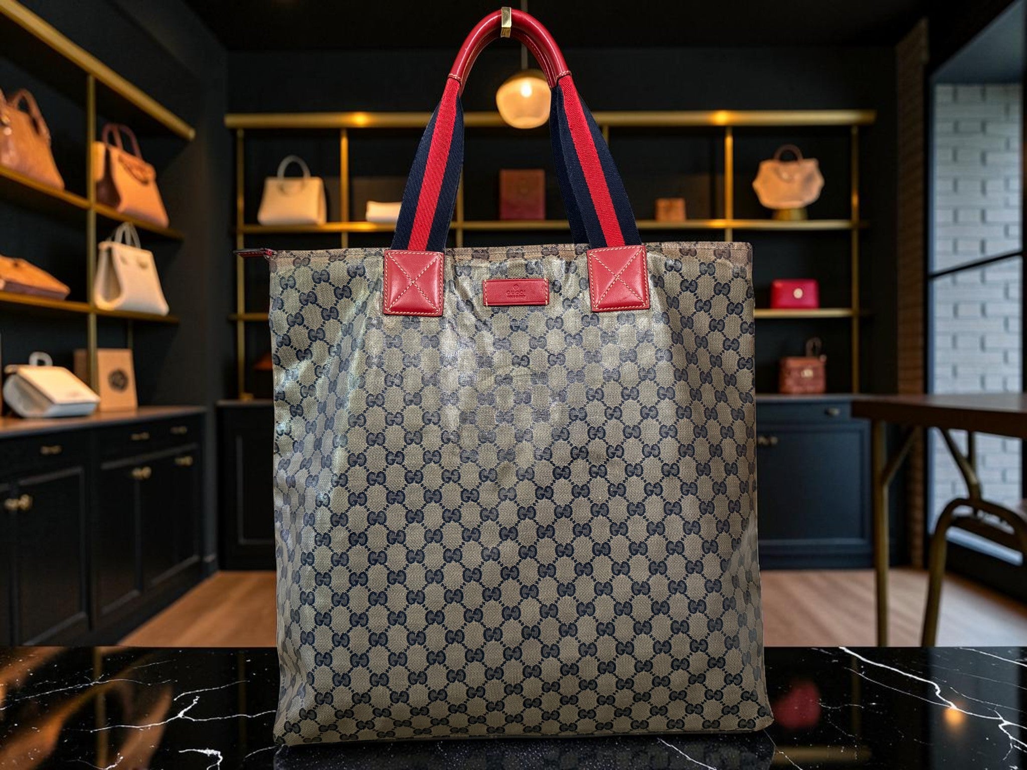 Gucci Crystal GG Sherry Line Large Tote (131233 002404)